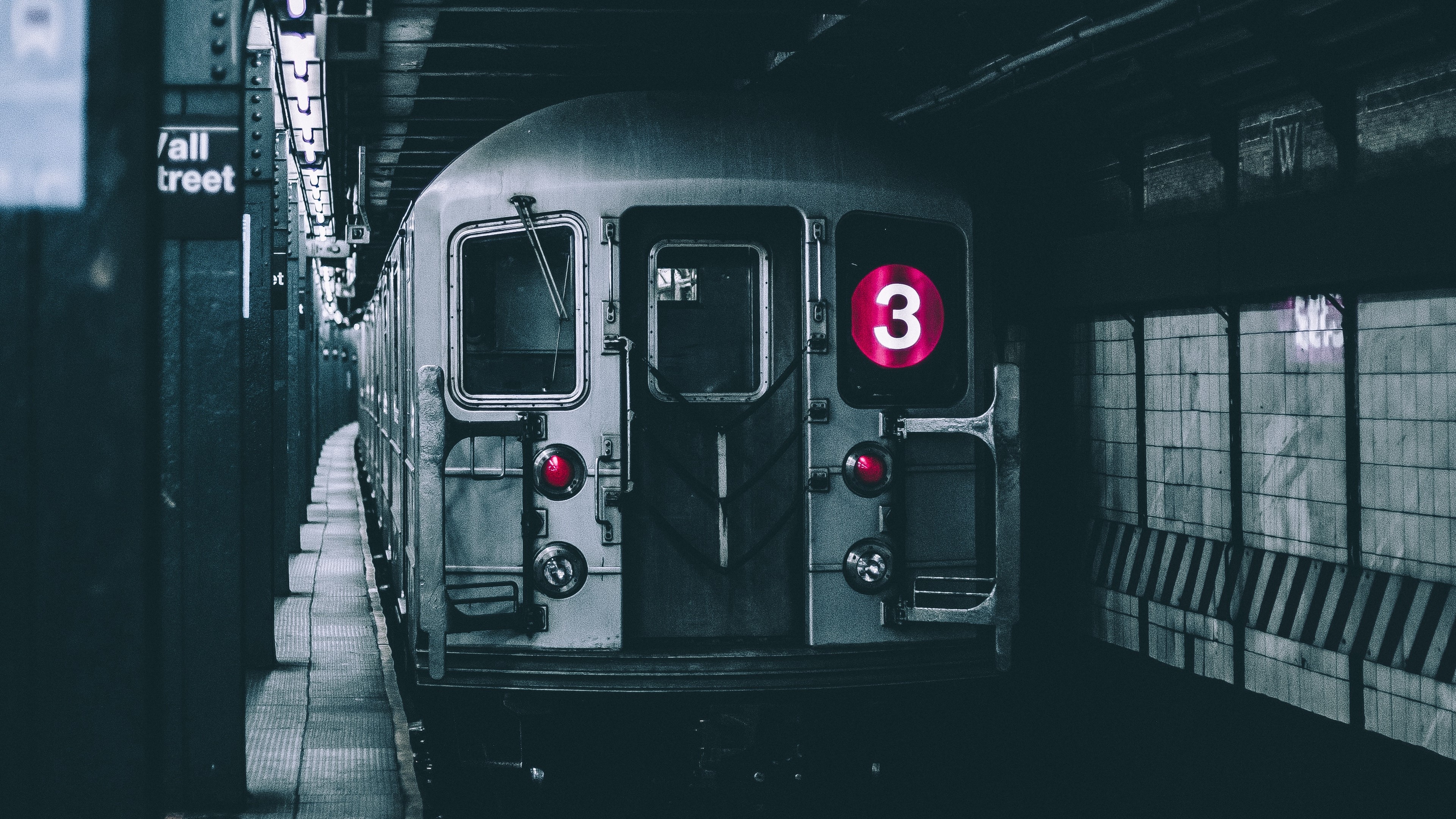 4K Subway Train at Wall Street Station HD Wallpaper