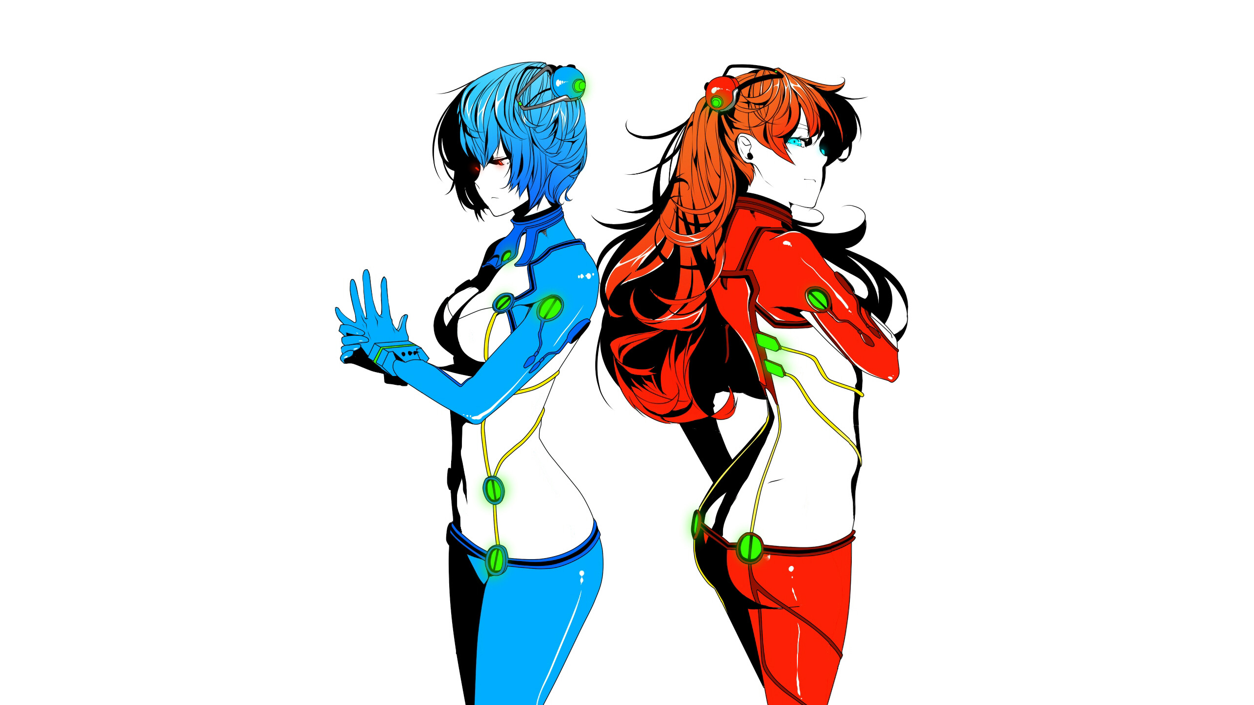 Asuka Langley Soryu and Ayanami Rei from Neon Genesis Evangelion HD Wallpaper