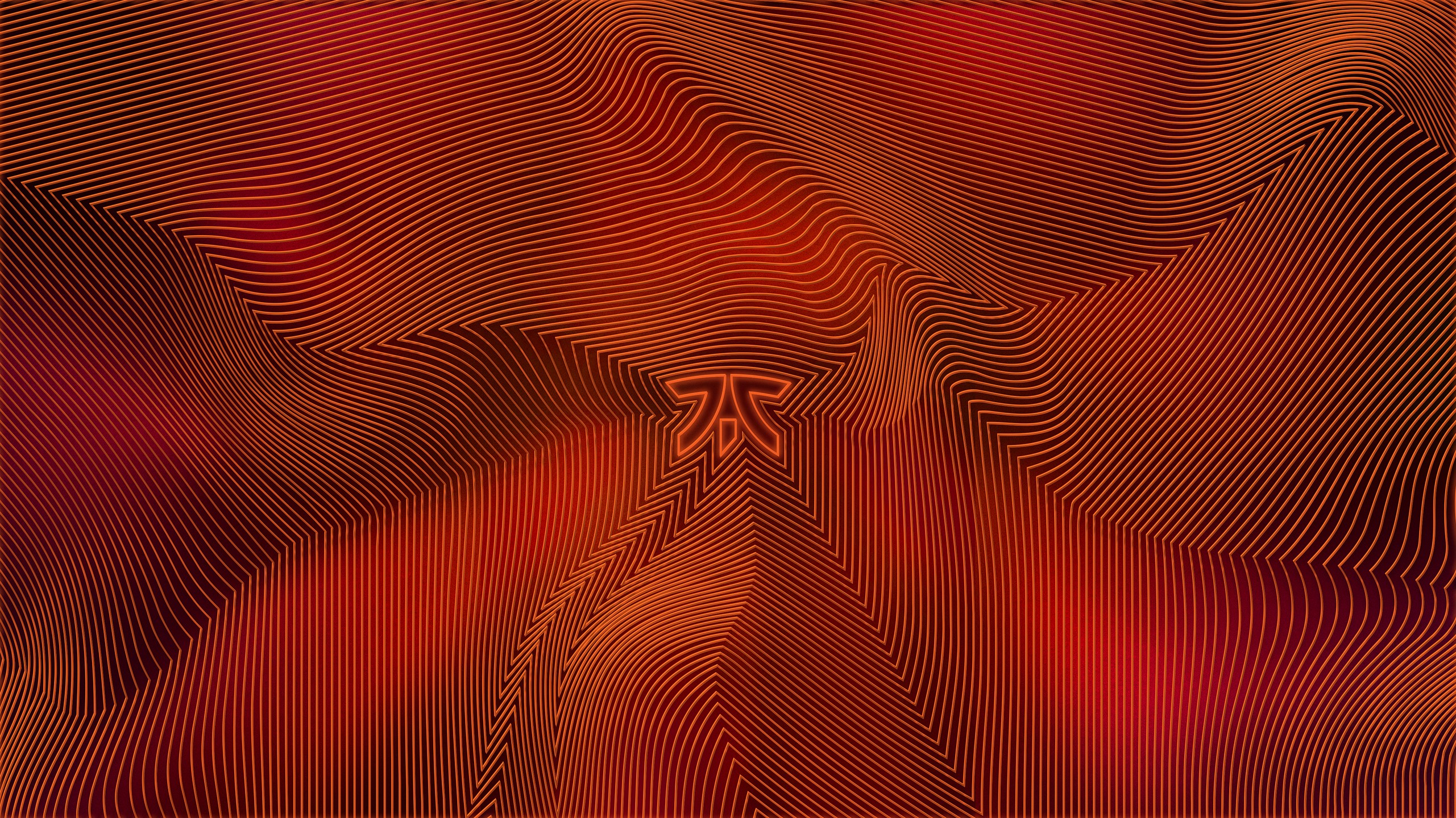 Fnatic abstract logo with red and orange wavy lines HD Wallpaper