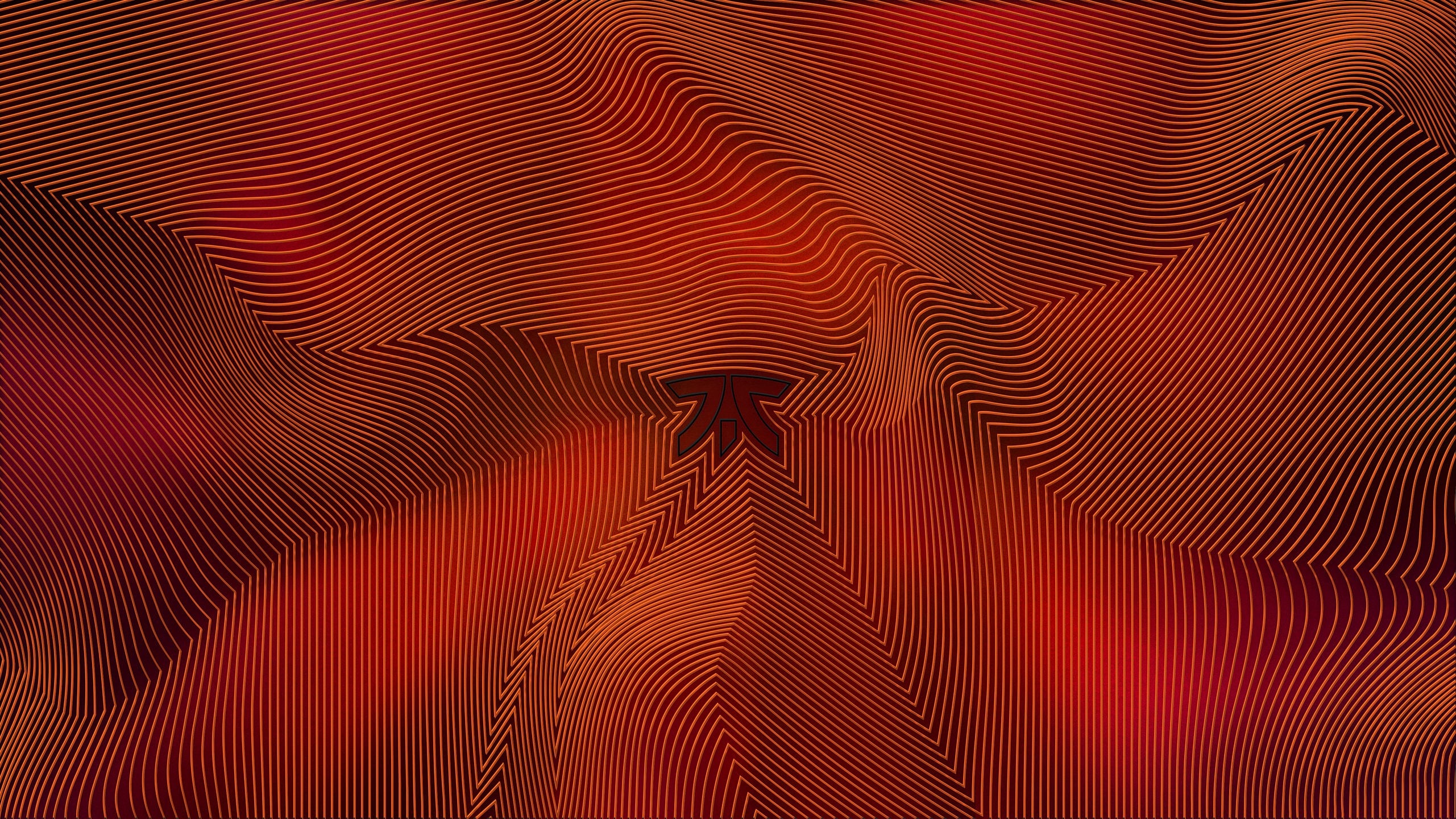 Fnatic abstract logo with red and orange wavy lines HD Wallpaper