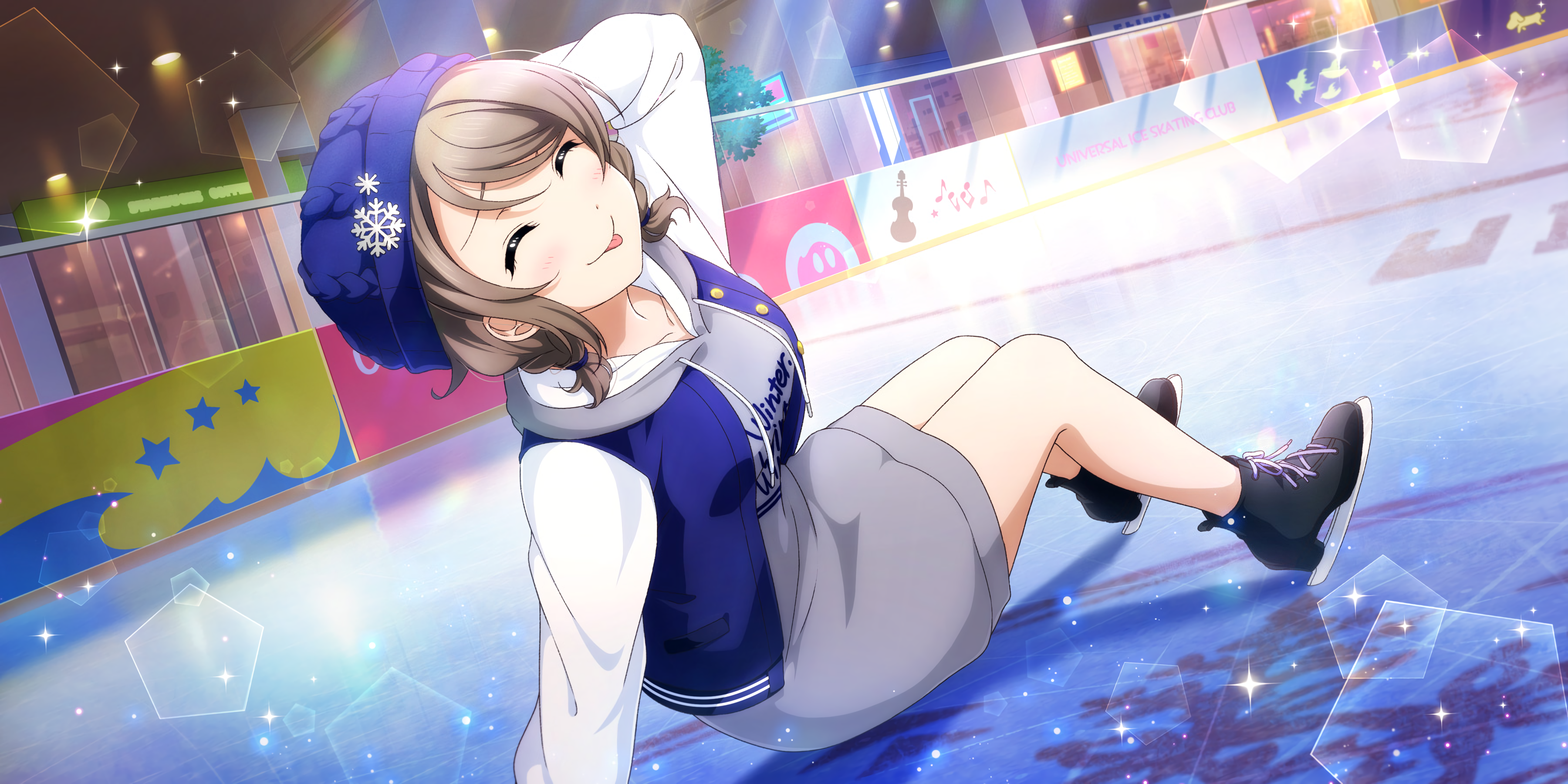 You Watanabe from Love Live! Sunshine!! on an ice rink HD Wallpaper