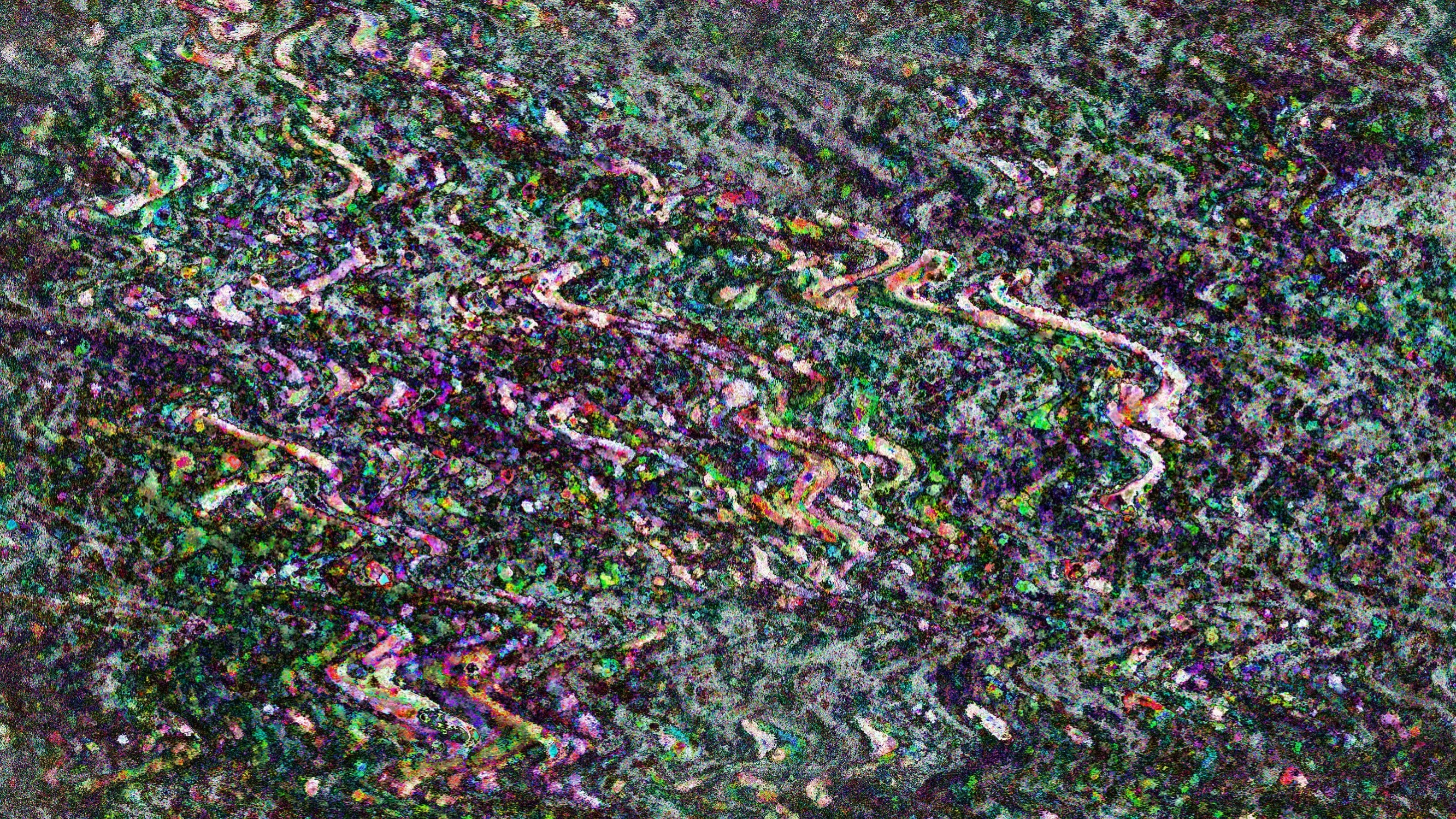 Abstract psychedelic glitch art HD Wallpaper