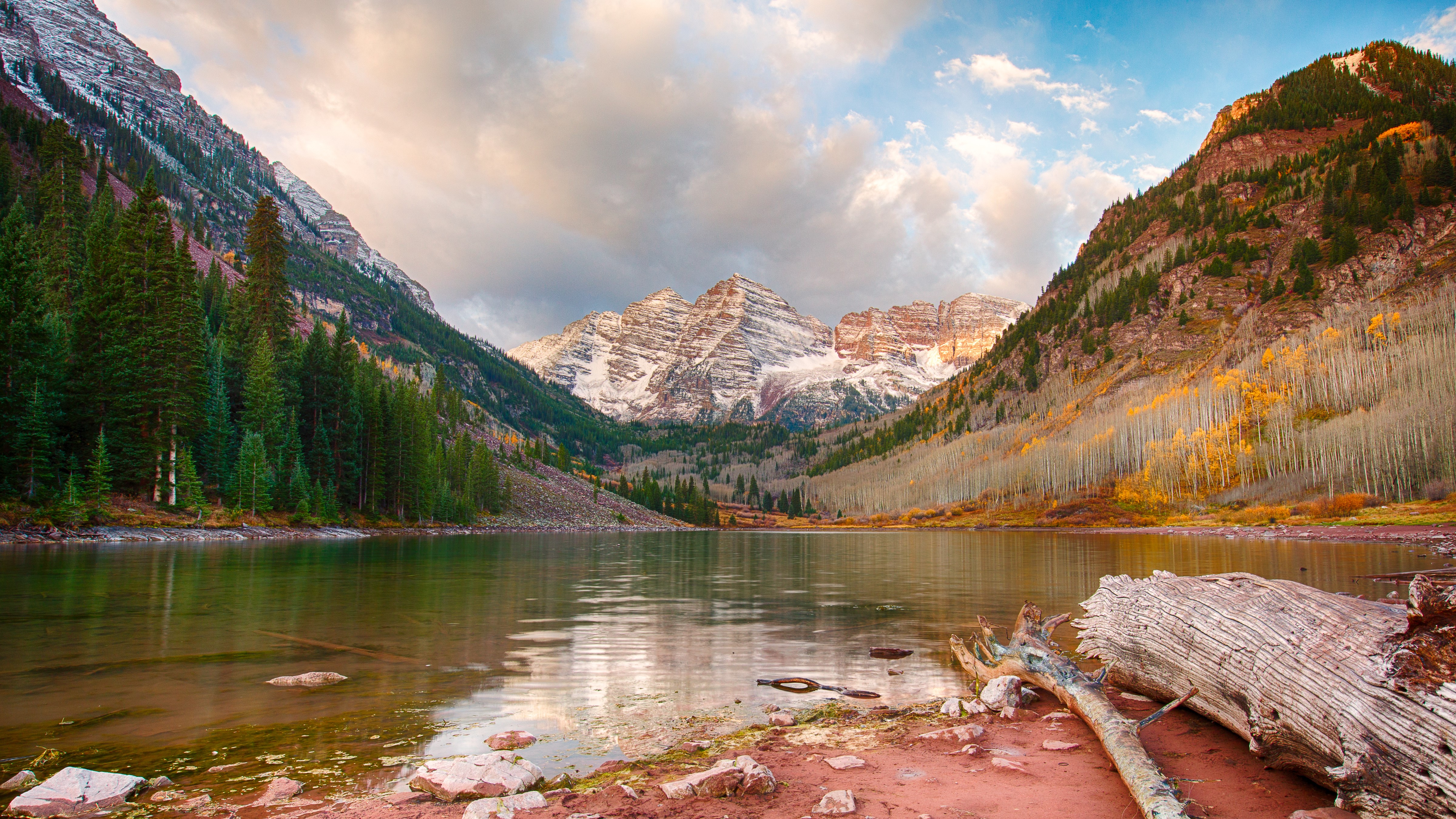 4K Maroon Bells Lake Reflection Colorado HD Wallpaper