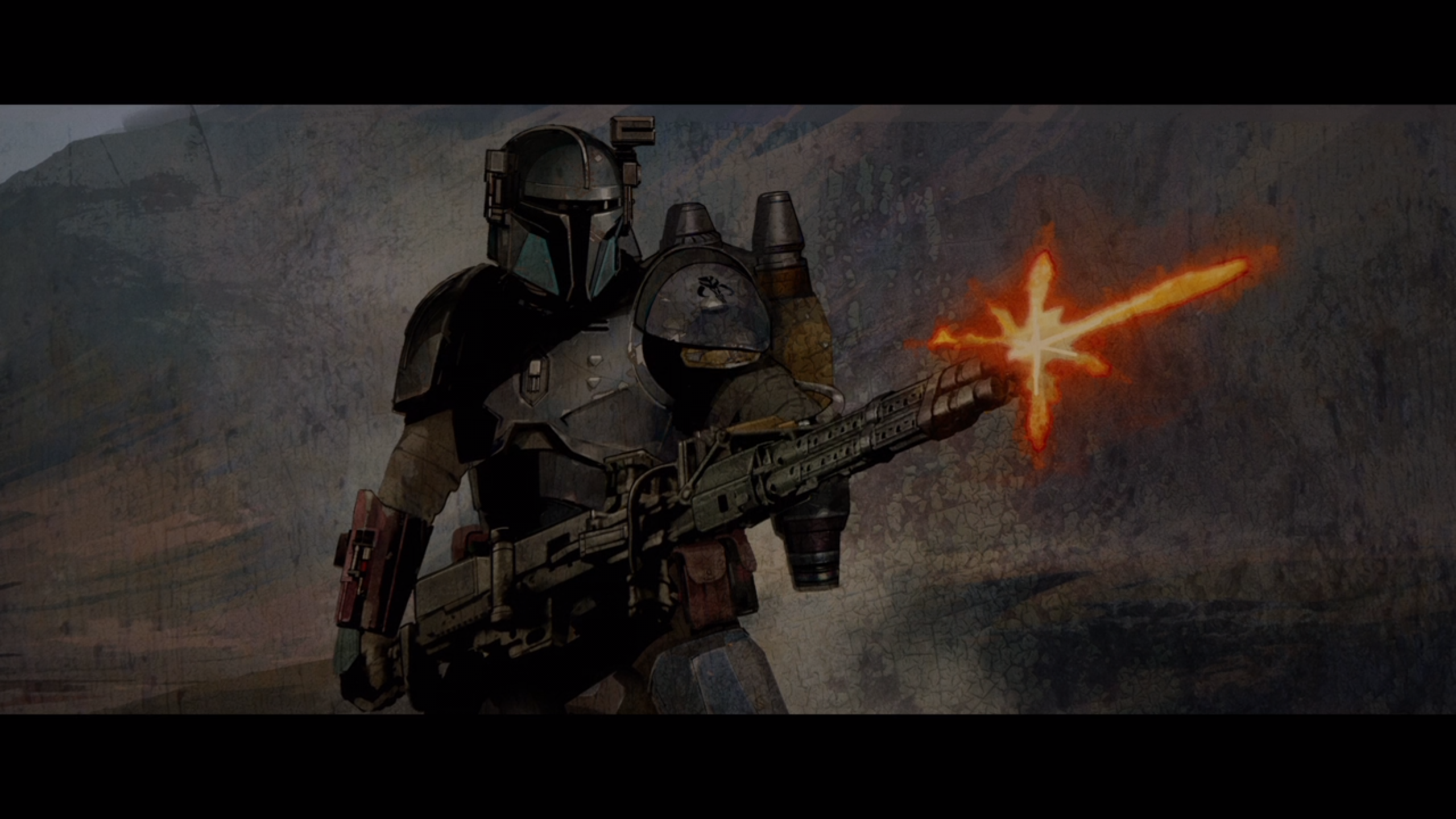 The Mandalorian firing a weapon in Star Wars HD Wallpaper