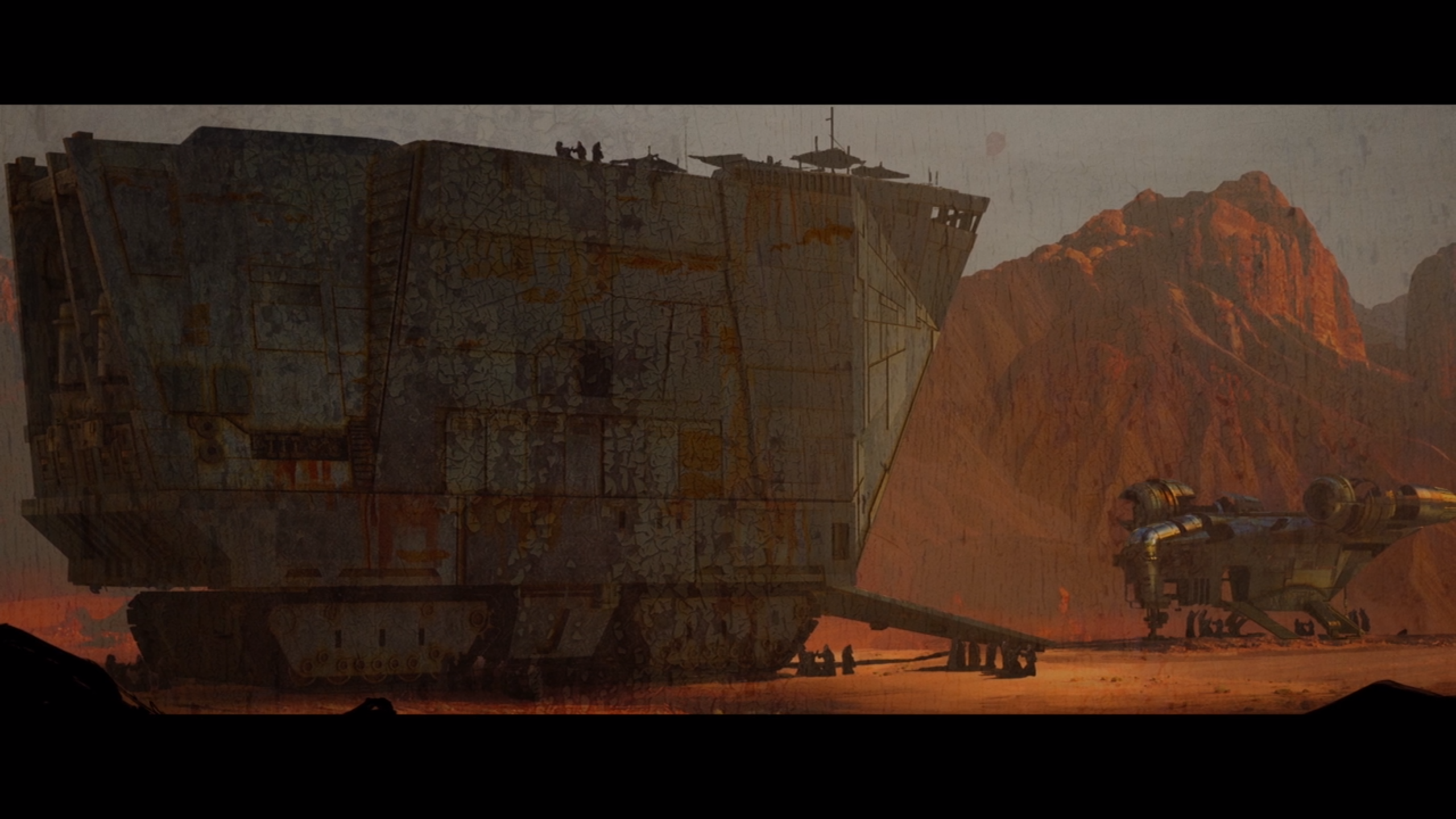The Mandalorian's Razor Crest in a desert landscape HD Wallpaper