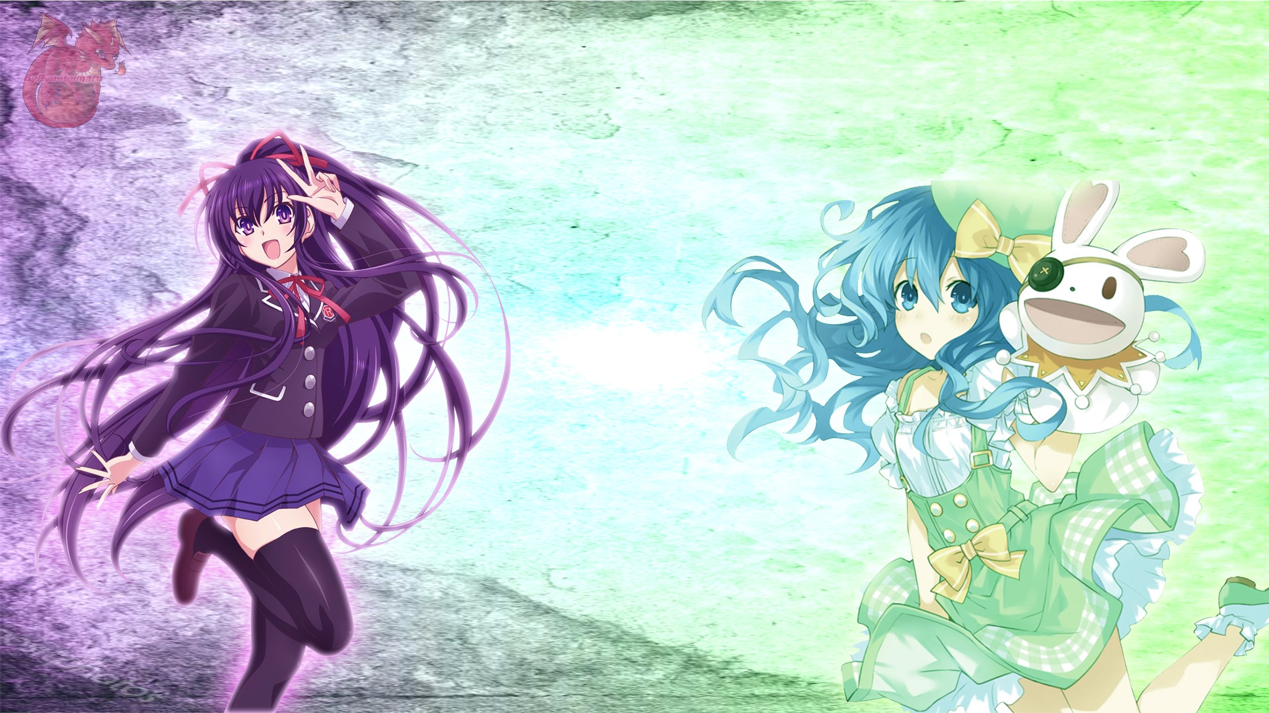 Tohka Yatogami and Yoshino from Date A Live HD Wallpaper