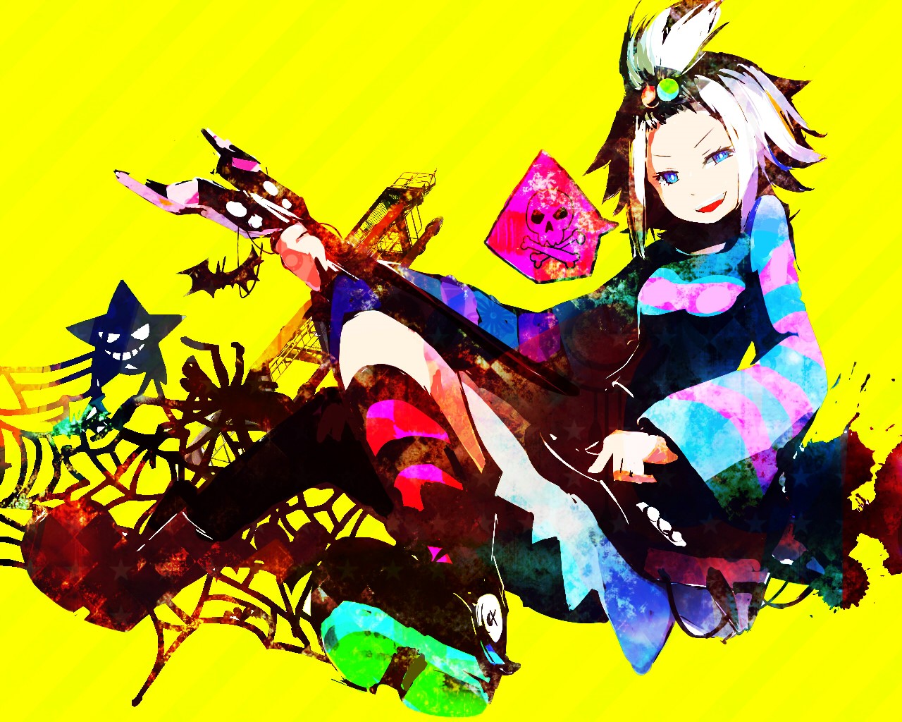Roxie from Pokemon Black 2 and White 2 with guitar HD Wallpaper