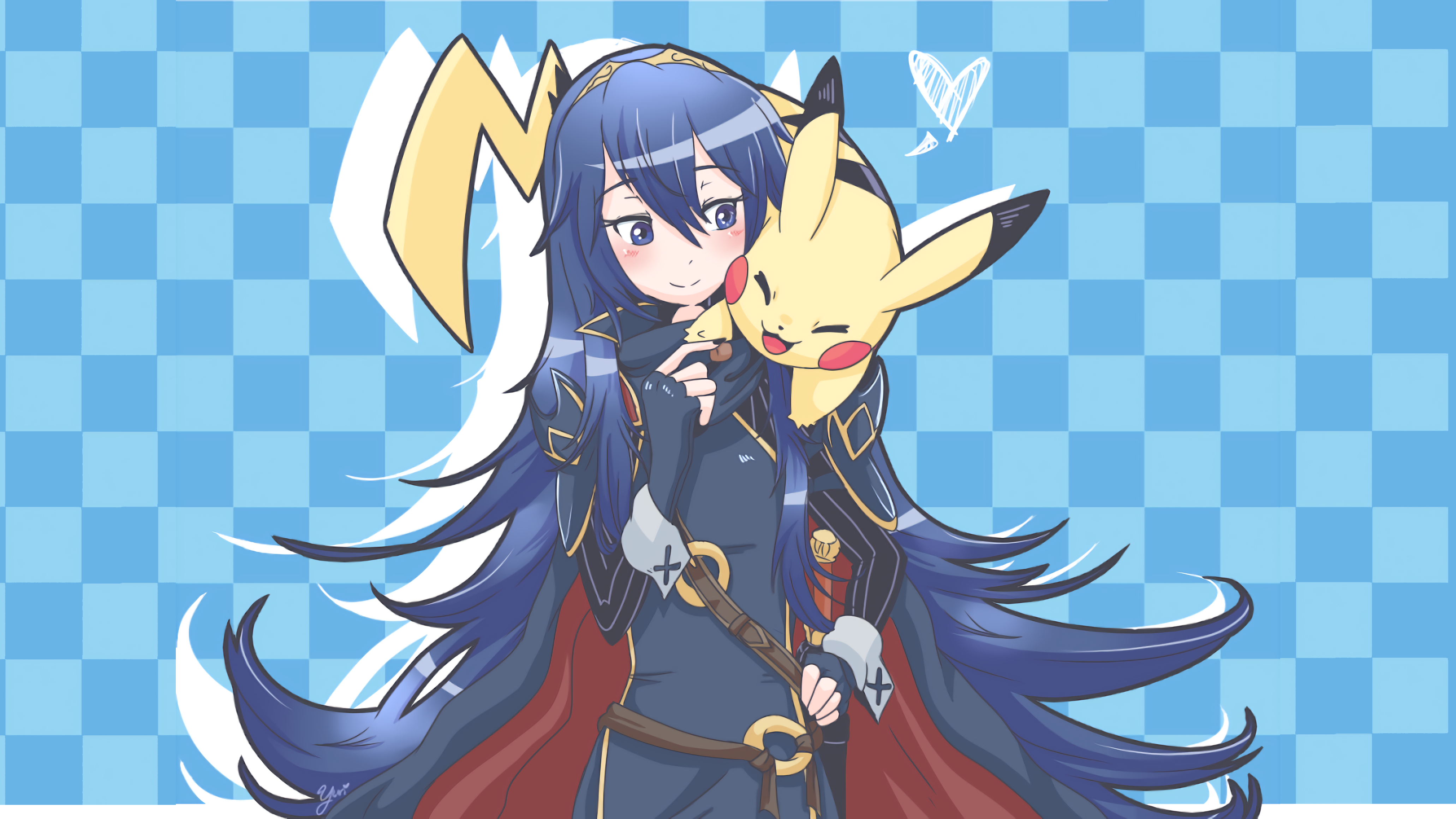 Lucina from Fire Emblem with Pikachu HD Wallpaper