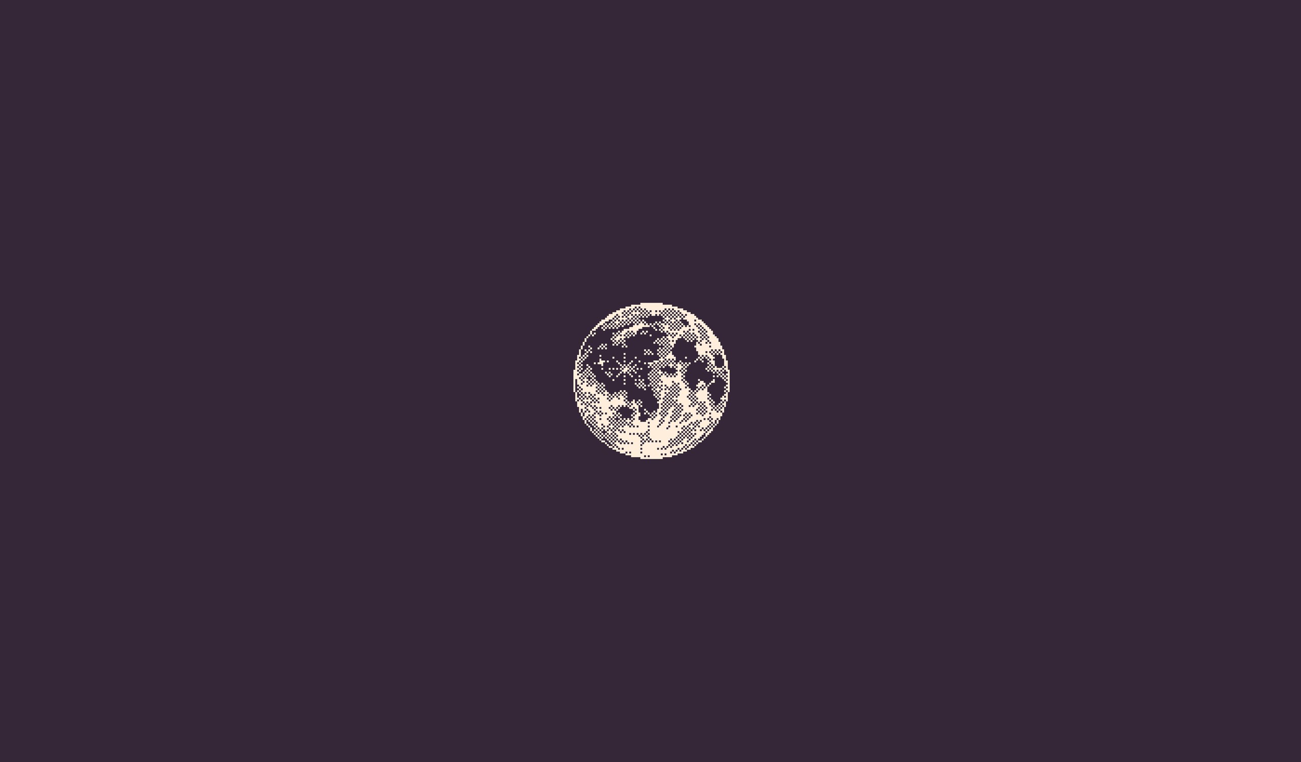 Pixel art moon on a purple background HD Wallpaper