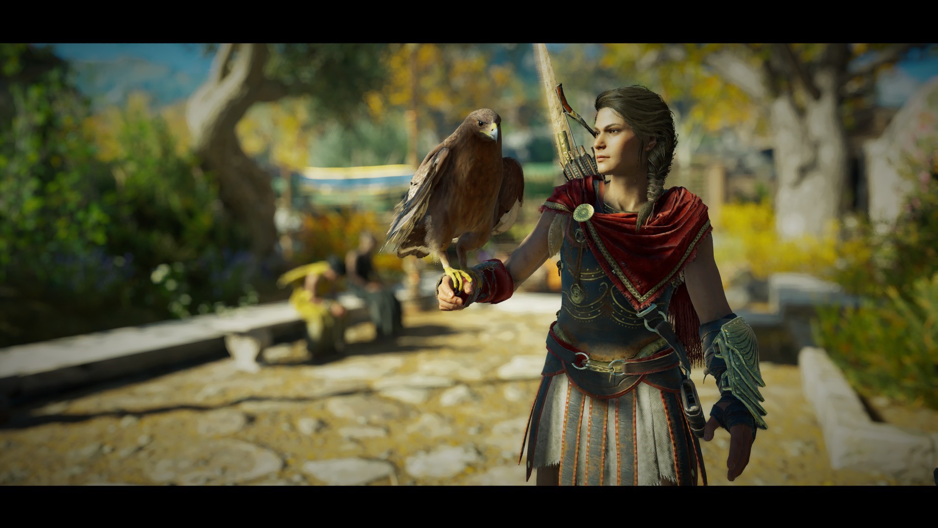 Kassandra with a hawk from Assassin's Creed Odyssey HD Wallpaper