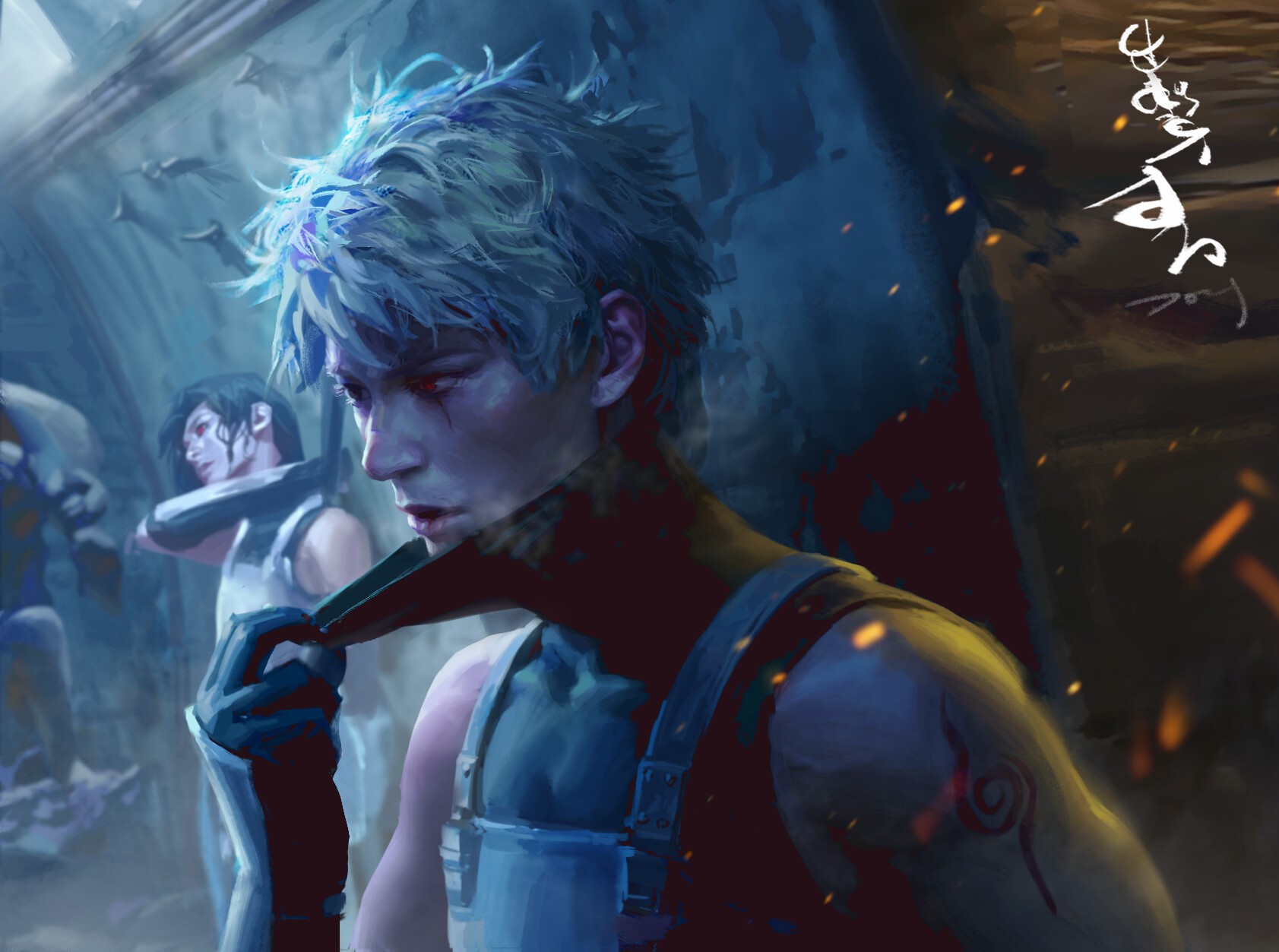 Kakashi from Naruto with red eyes and bats HD Wallpaper