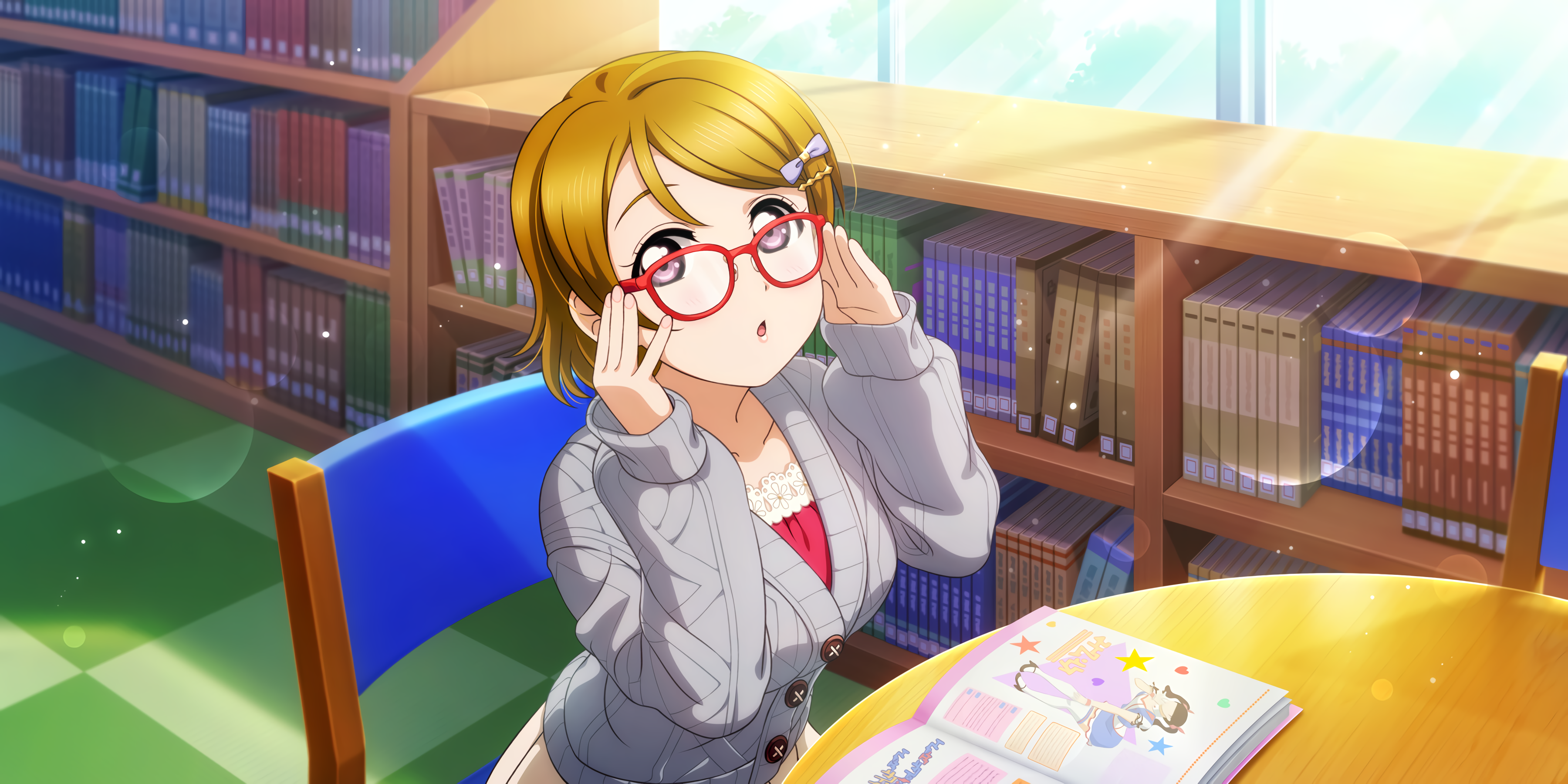 Koizumi Hanayo from Love Live! in a library HD Wallpaper