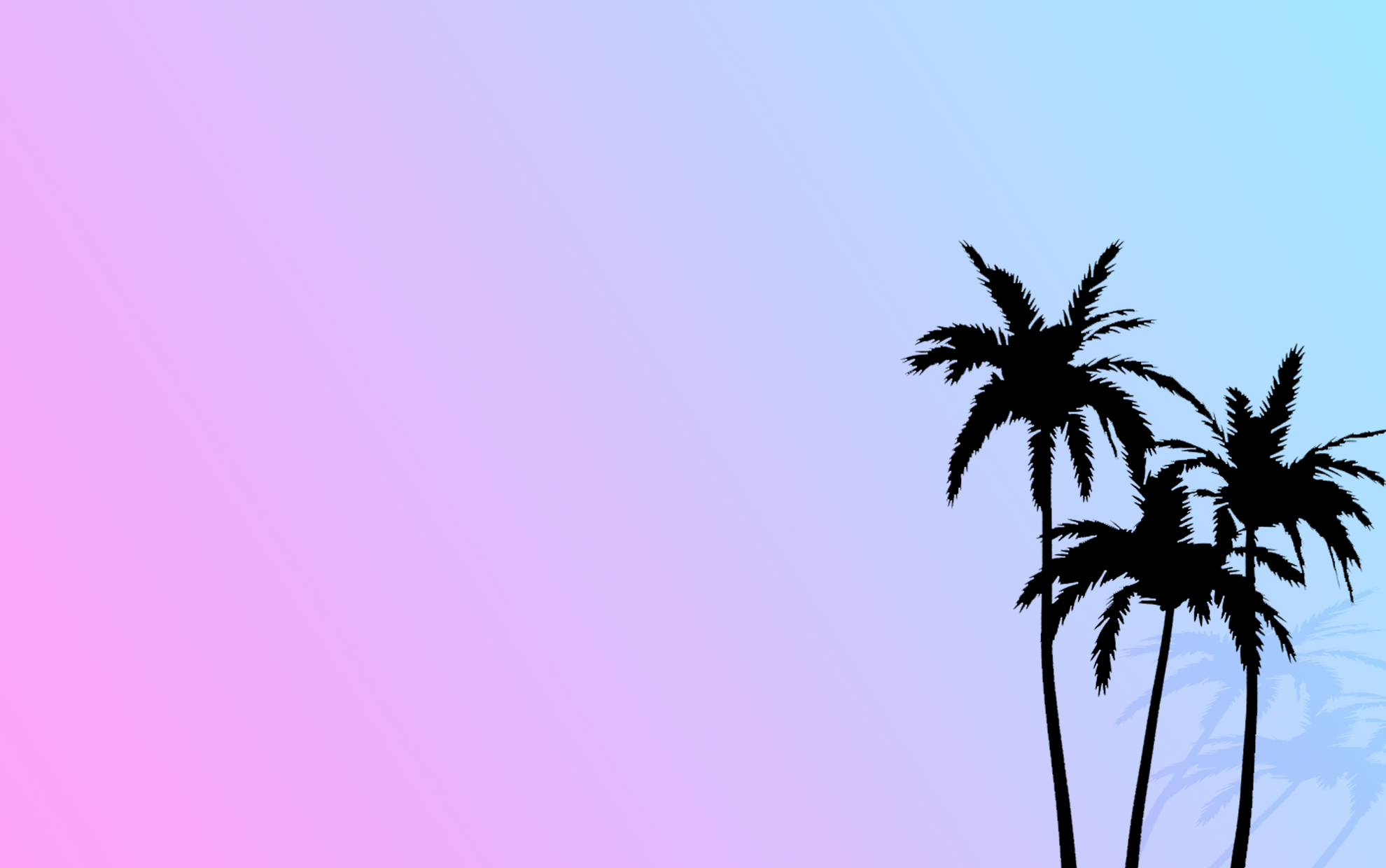 Palm trees silhouette on a gradient background HD Wallpaper
