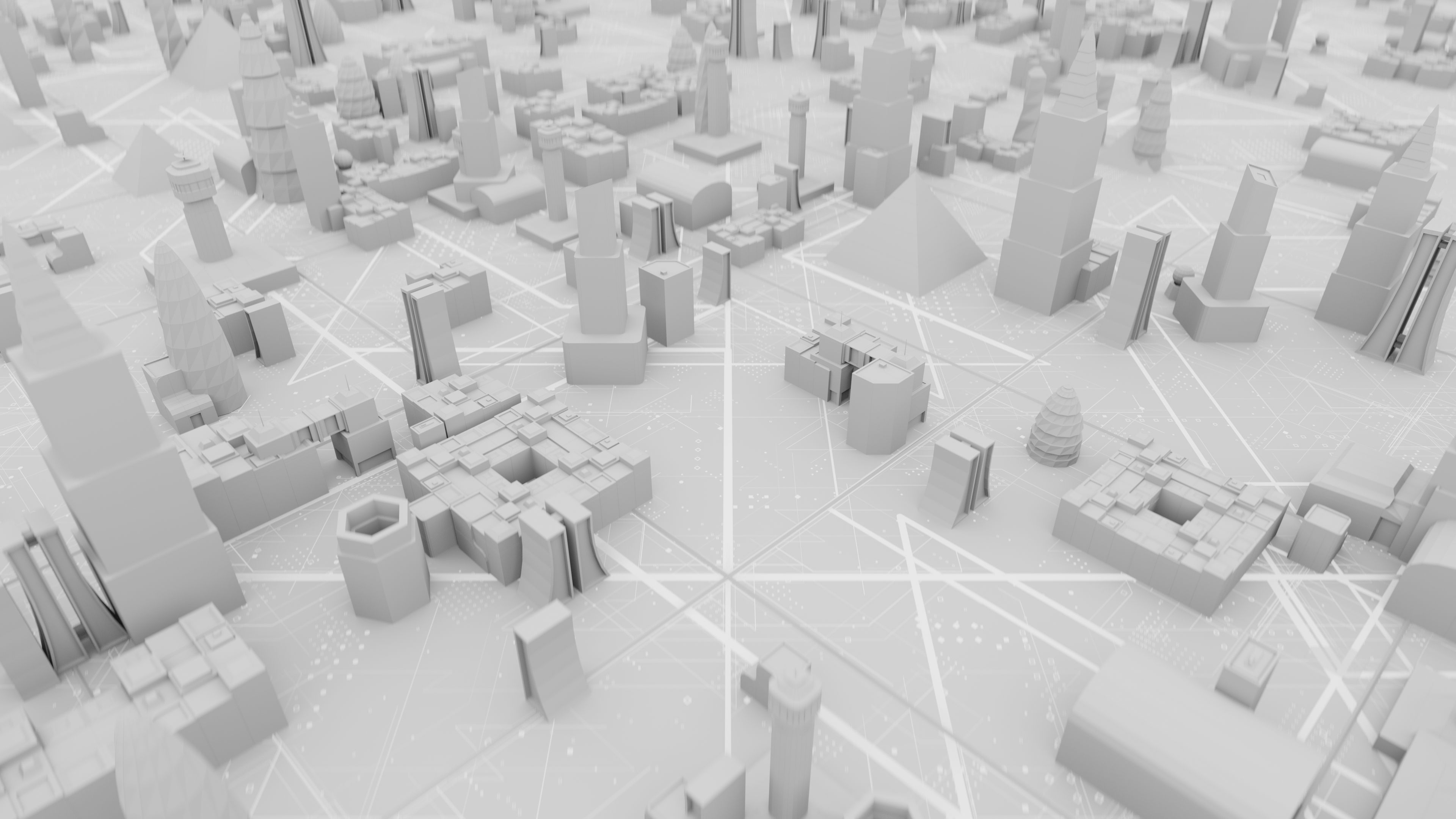 Abstract Futuristic Cityscape 4K HD Wallpaper