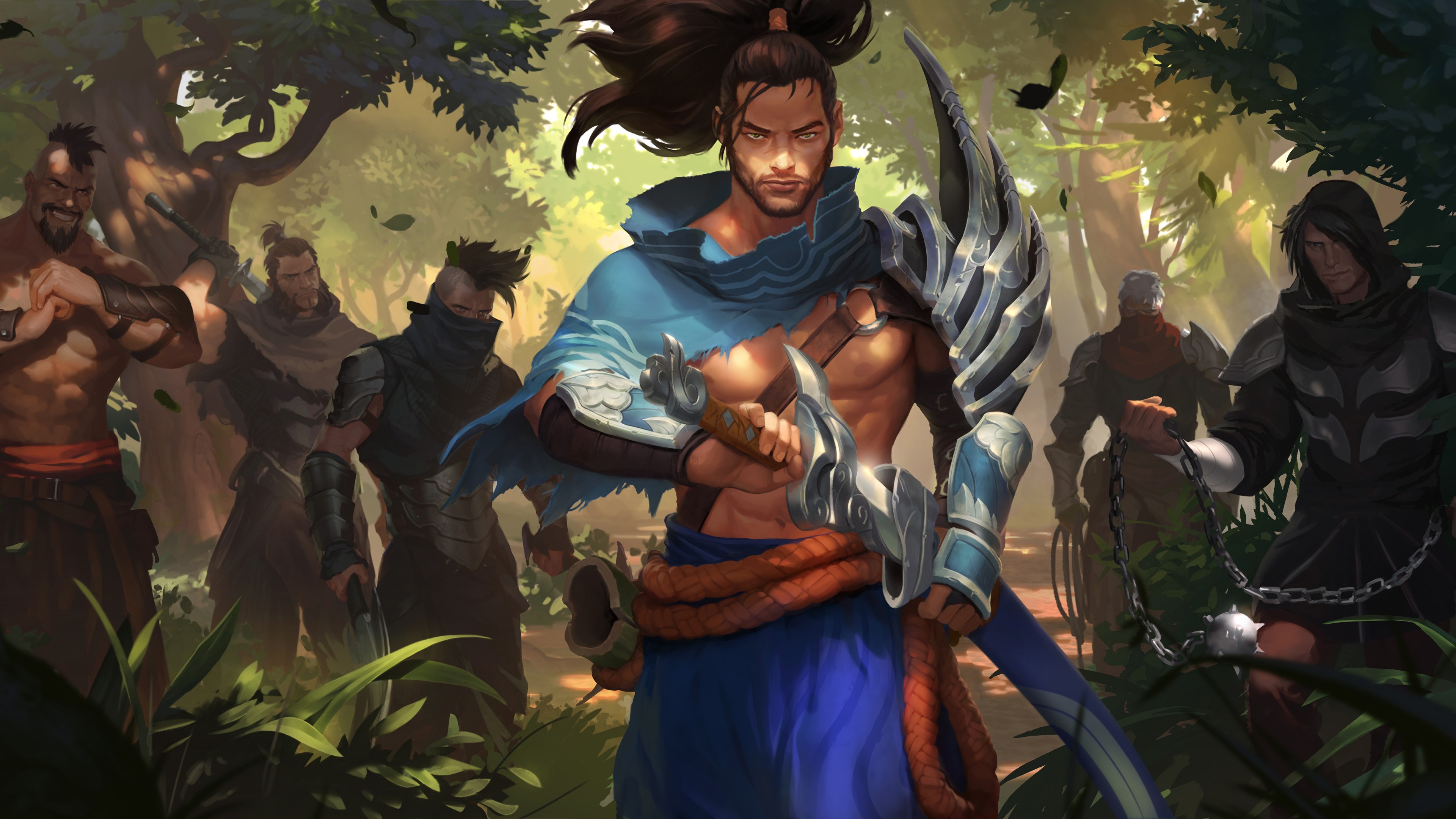 Yasuo and warriors from Legends of Runeterra HD Wallpaper