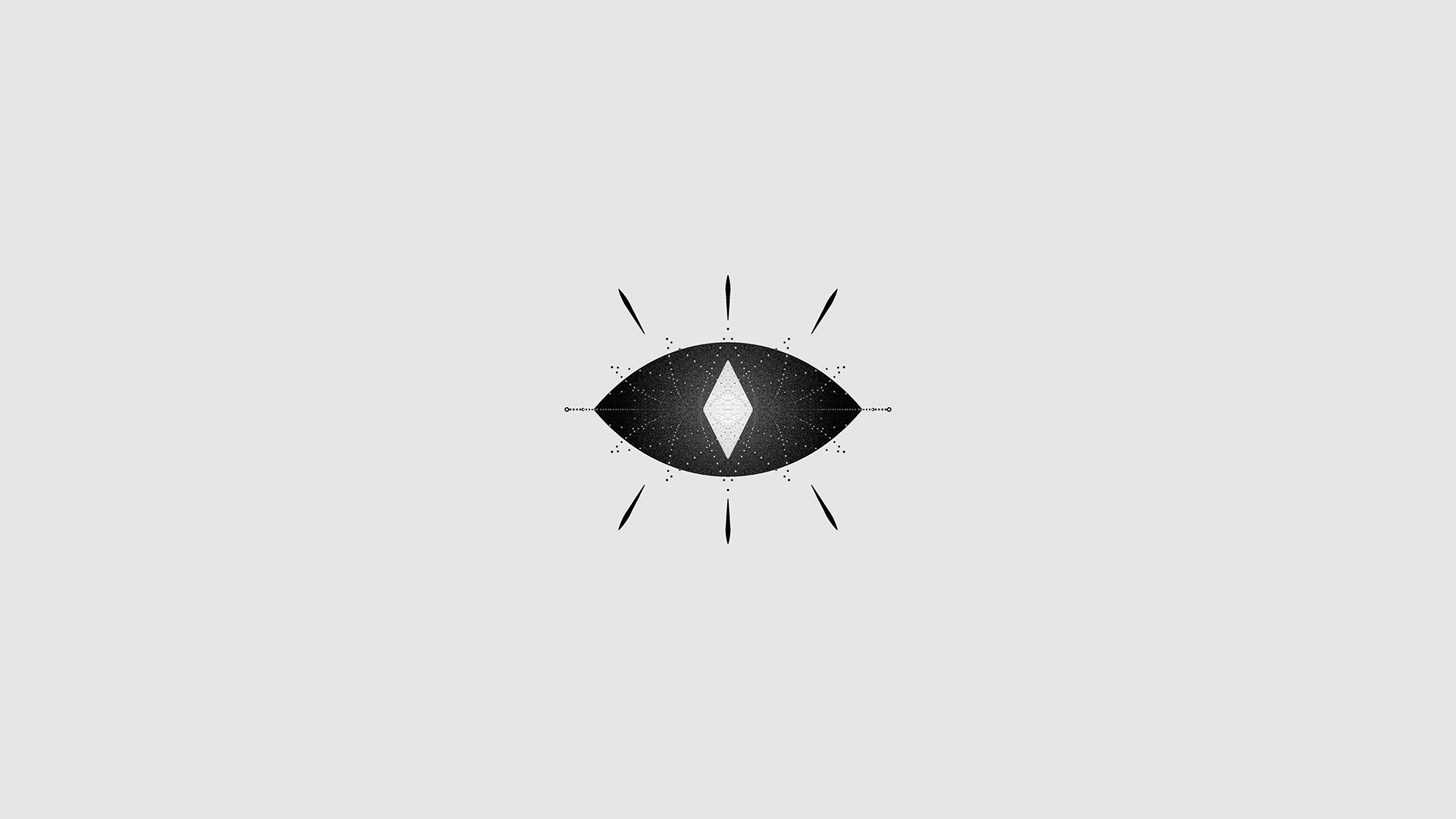 Monochrome geometric eye illustration HD Wallpaper