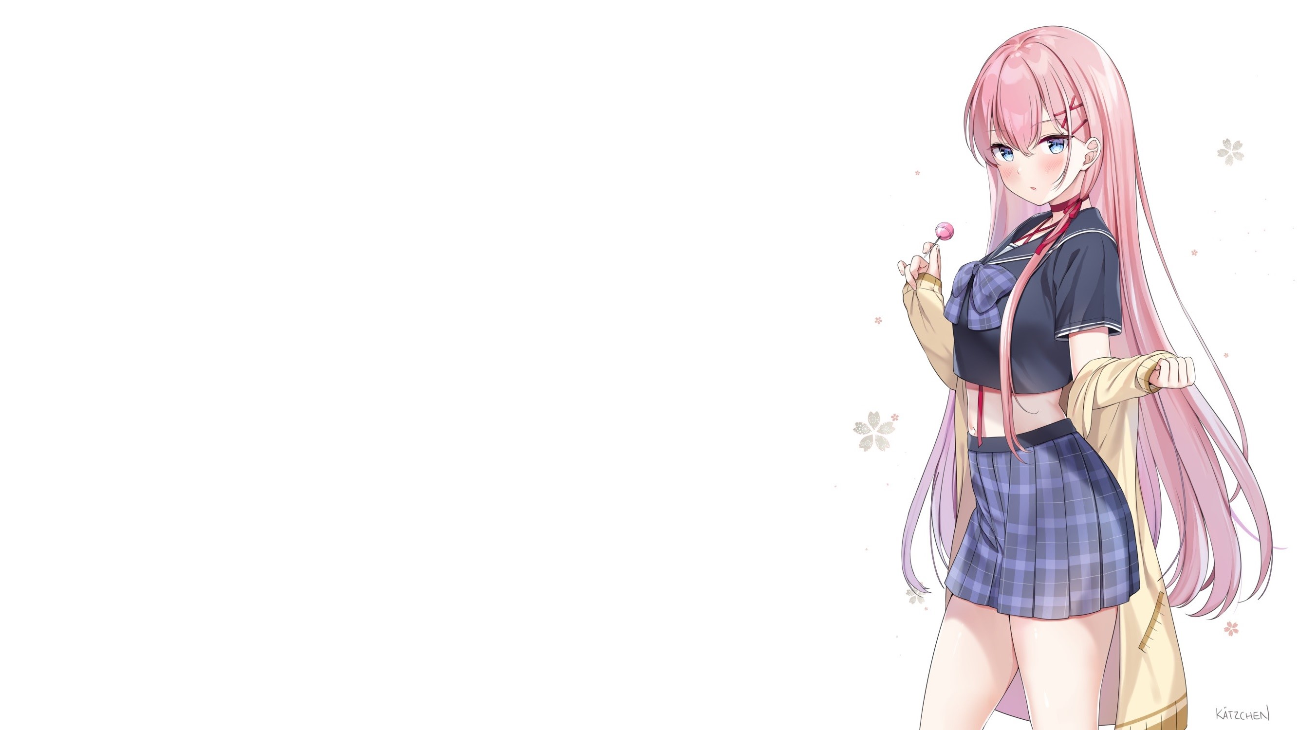 Tenebria from Epic Seven holding a lollipop HD Wallpaper