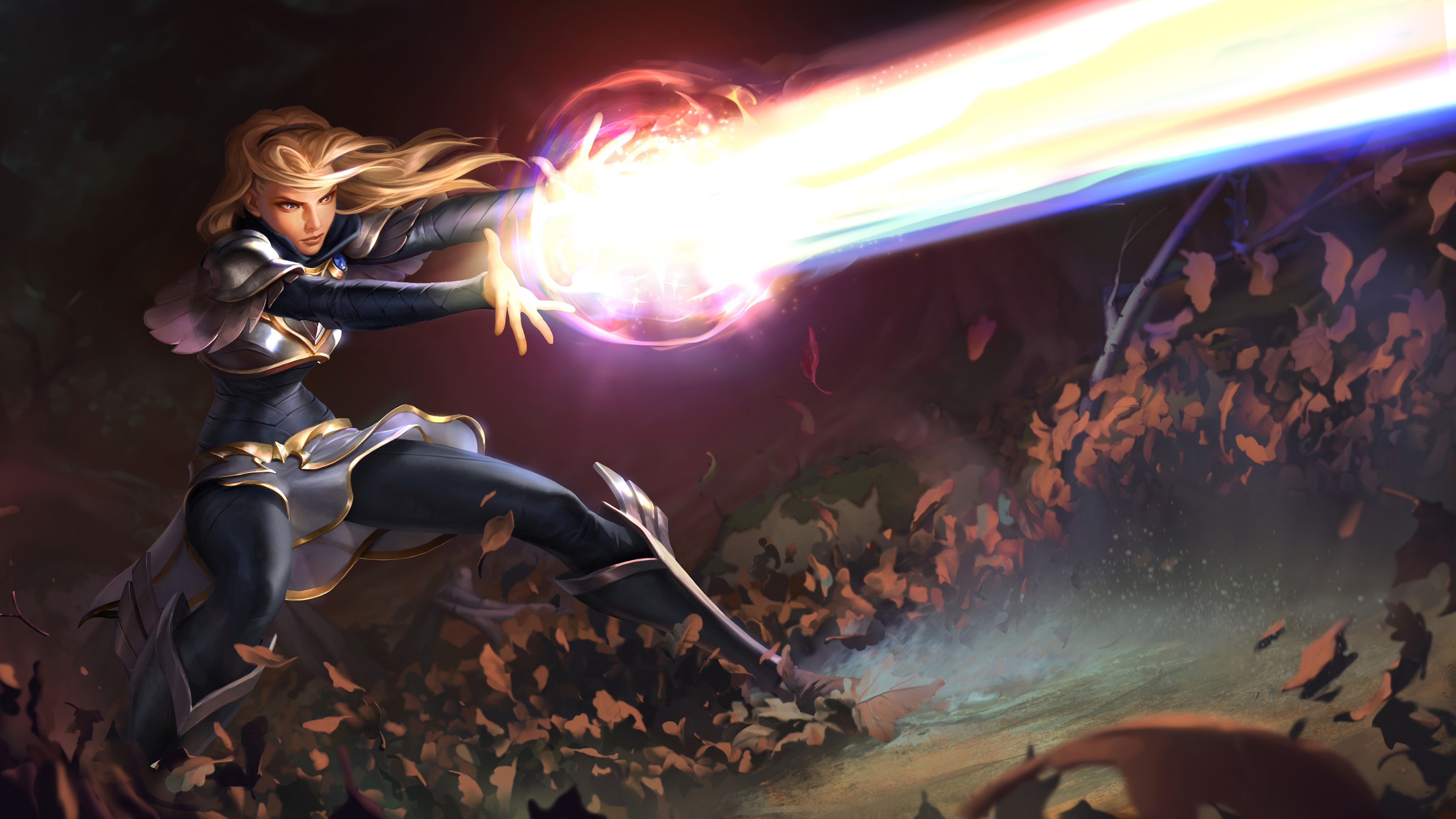 Lux from League of Legends casting a spell HD Wallpaper