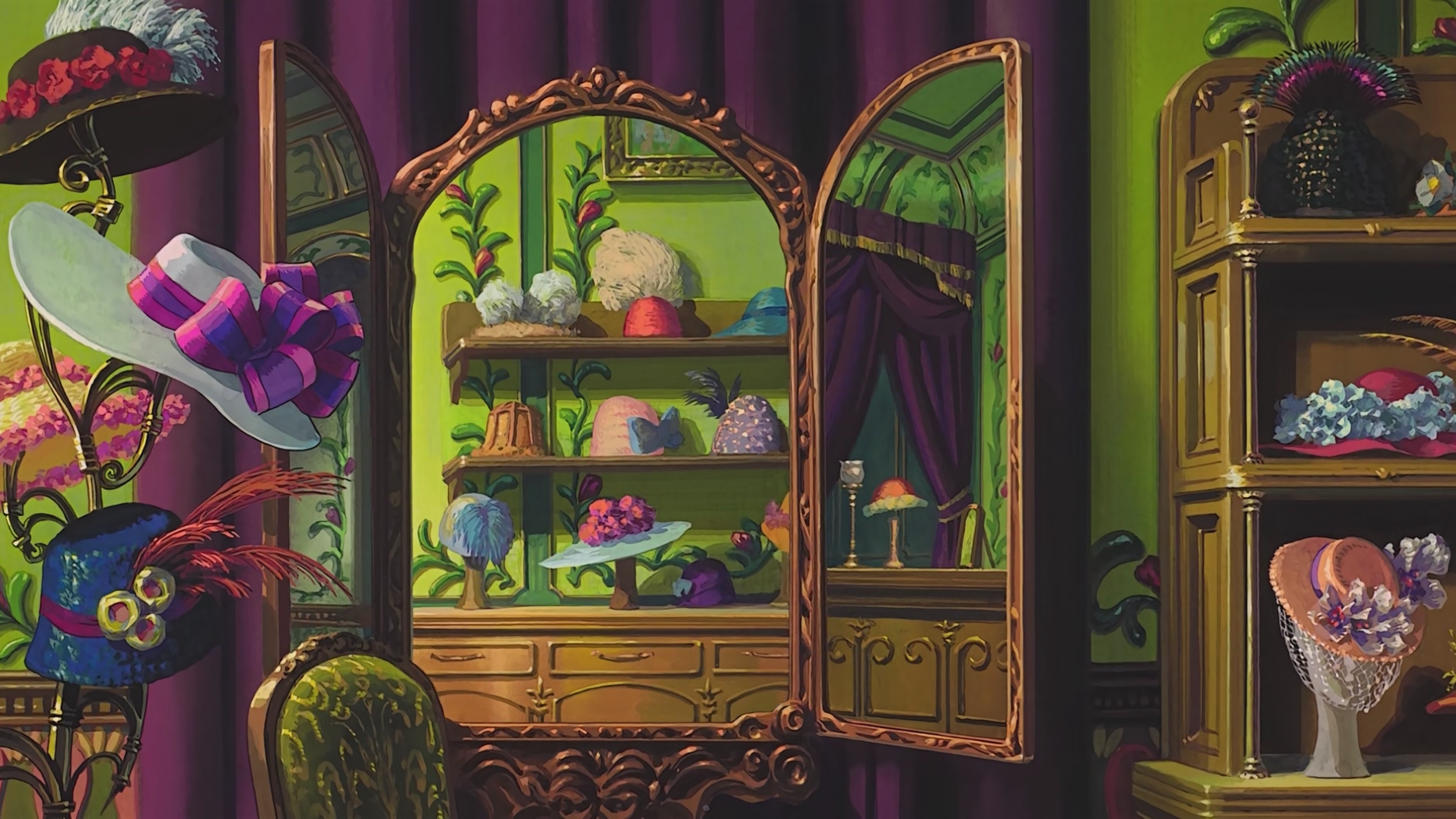 4K Studio Ghibli Howl's Moving Castle Hats HD Wallpaper