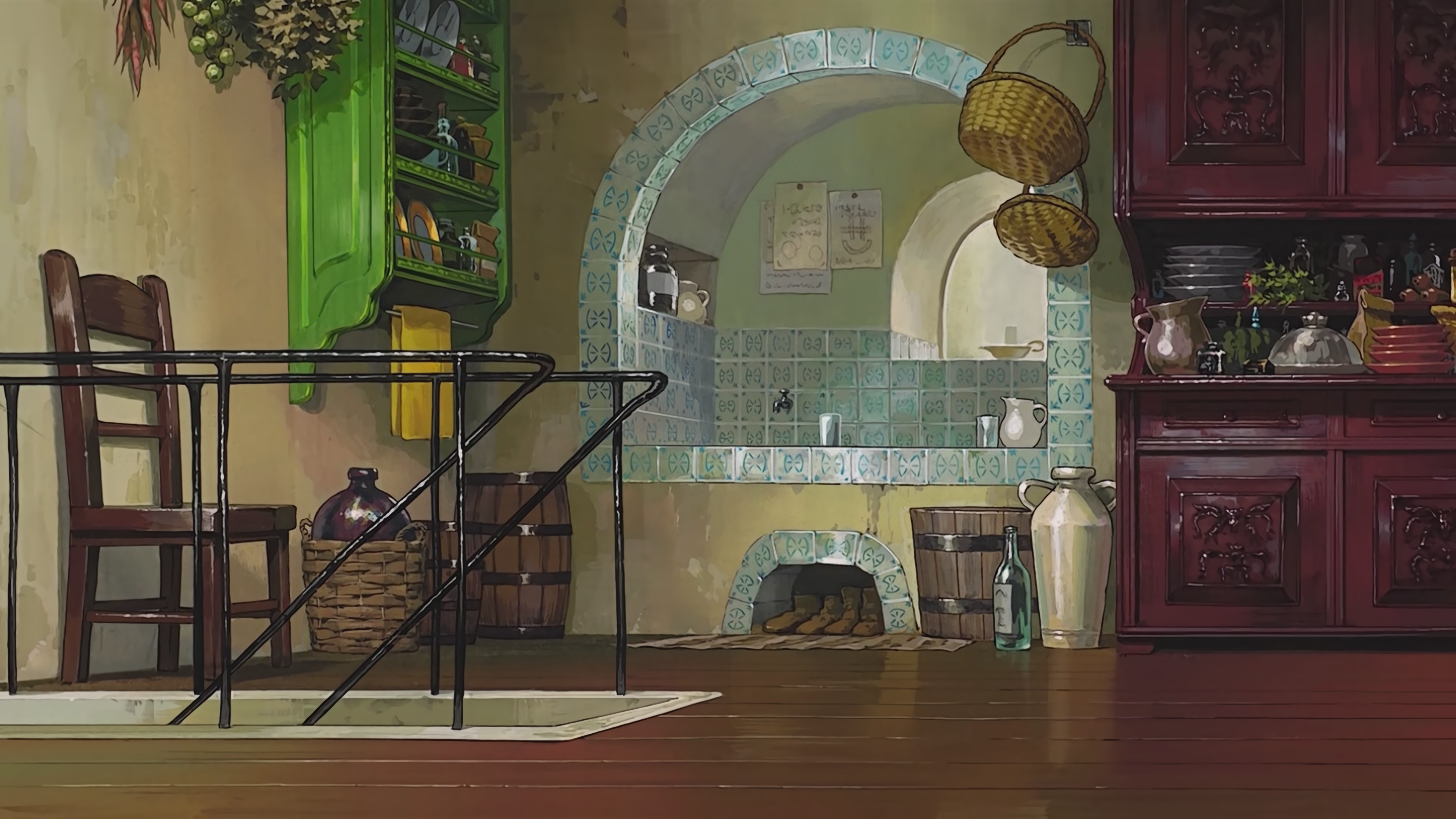 Kitchen interior from Howl's Moving Castle HD Wallpaper