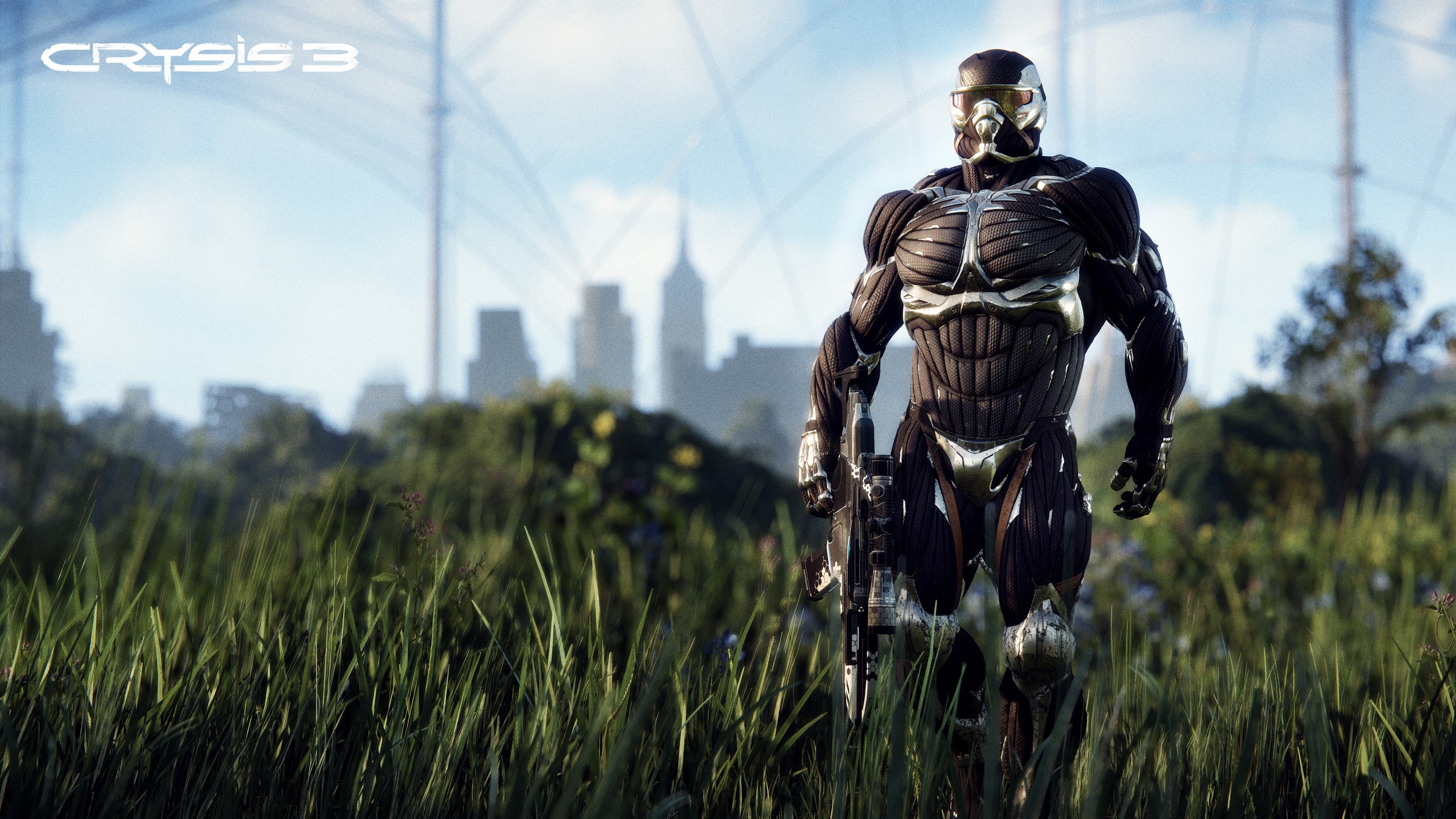 Crysis 3 Nanosuit Soldier in a Field HD Wallpaper