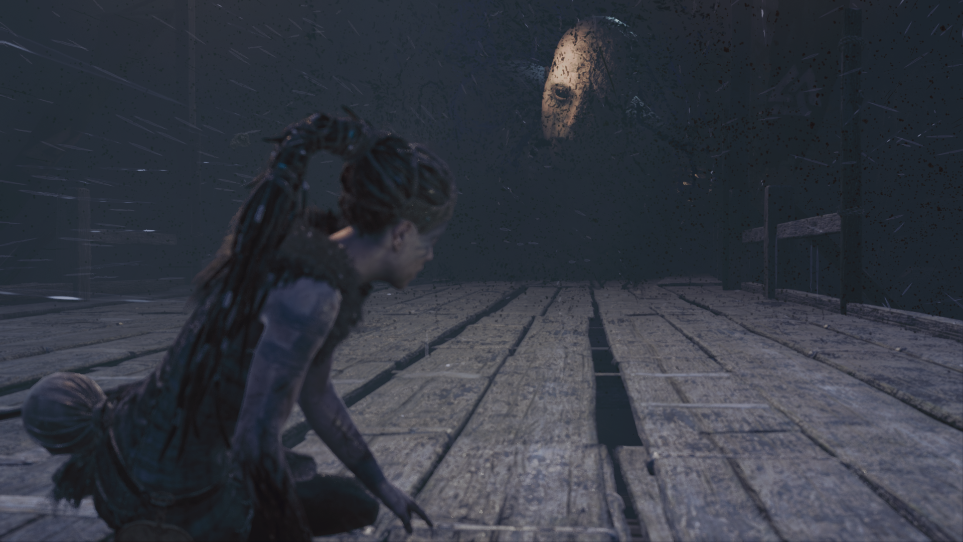 Senua from Hellblade: Senua's Sacrifice on a wooden platform HD Wallpaper