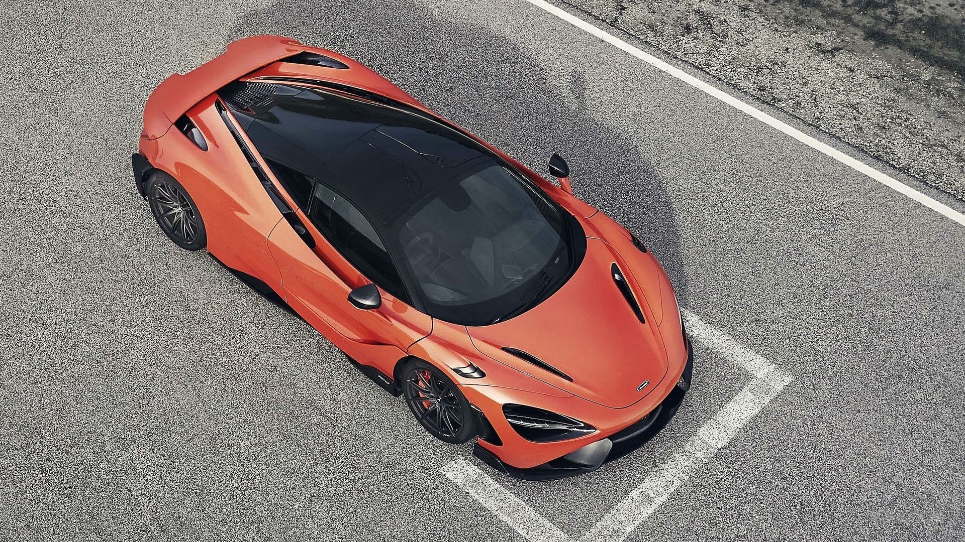 McLaren 765LT supercar from above HD Wallpaper