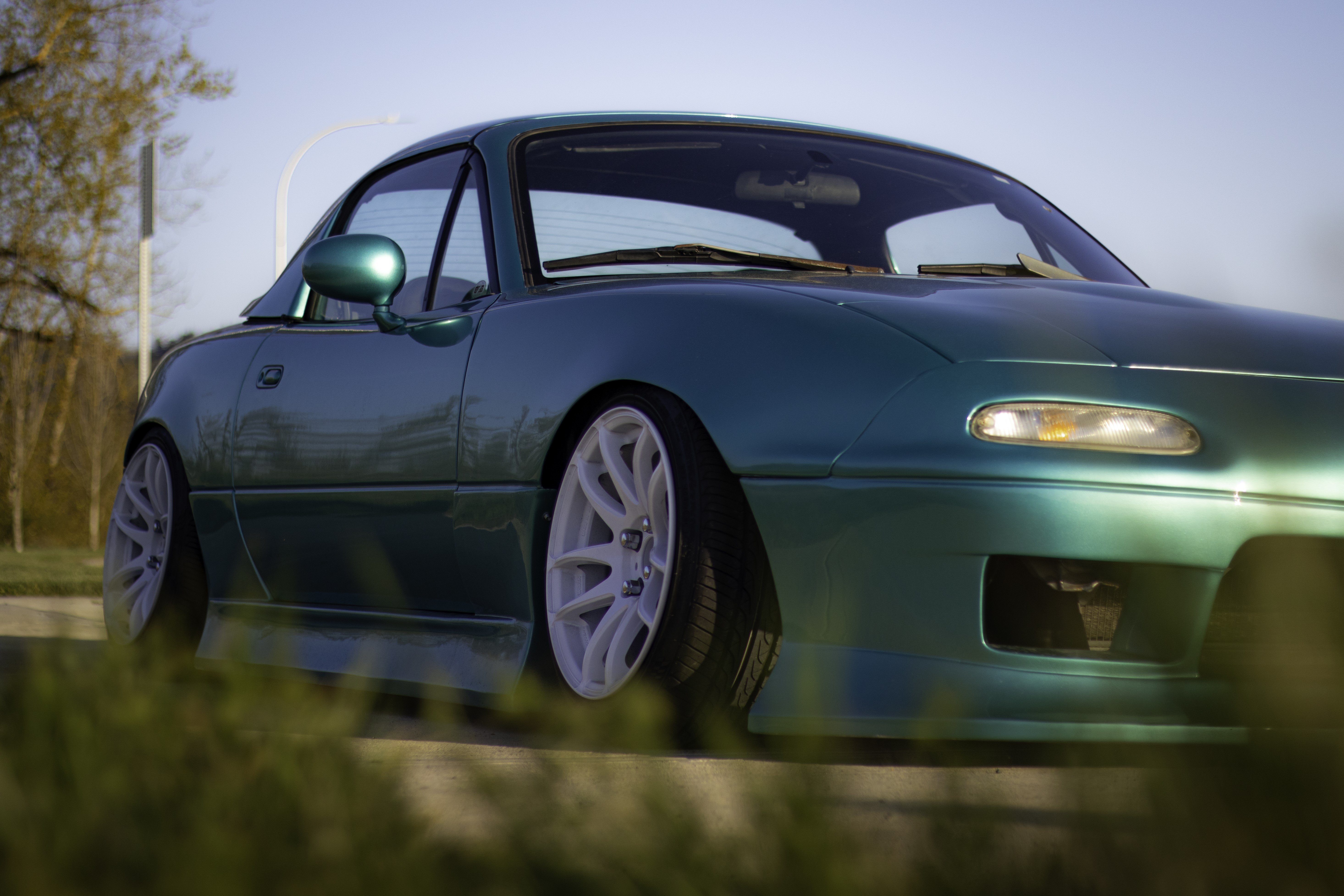 4K StanceNation Mazda MX-5 with pop-up headlights HD Wallpaper