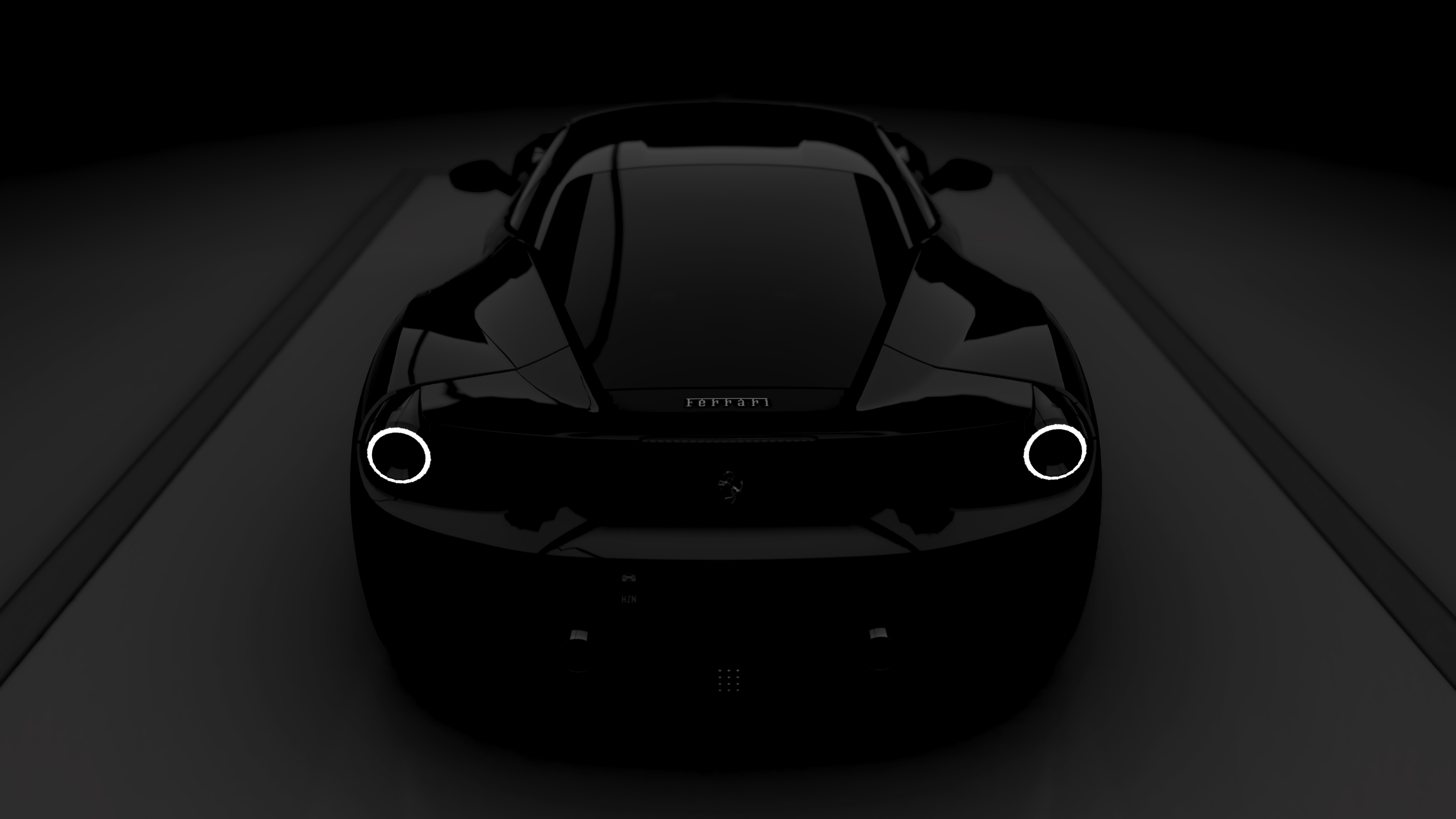 4K Ferrari in dark setting HD Wallpaper