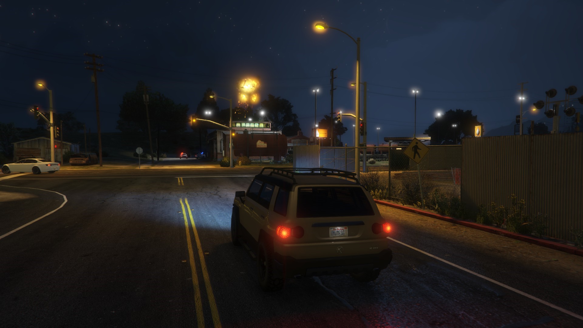 Grand Theft Auto V screenshot of a Jeep at night HD Wallpaper