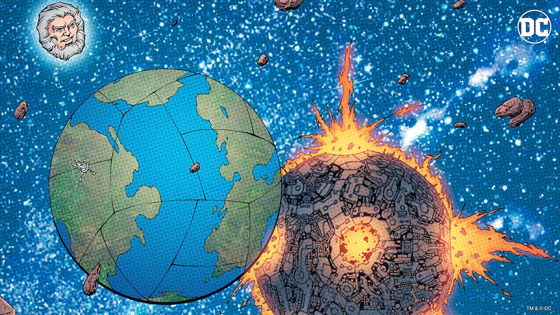 DC Comics: A Planet Explodes in Space HD Wallpaper