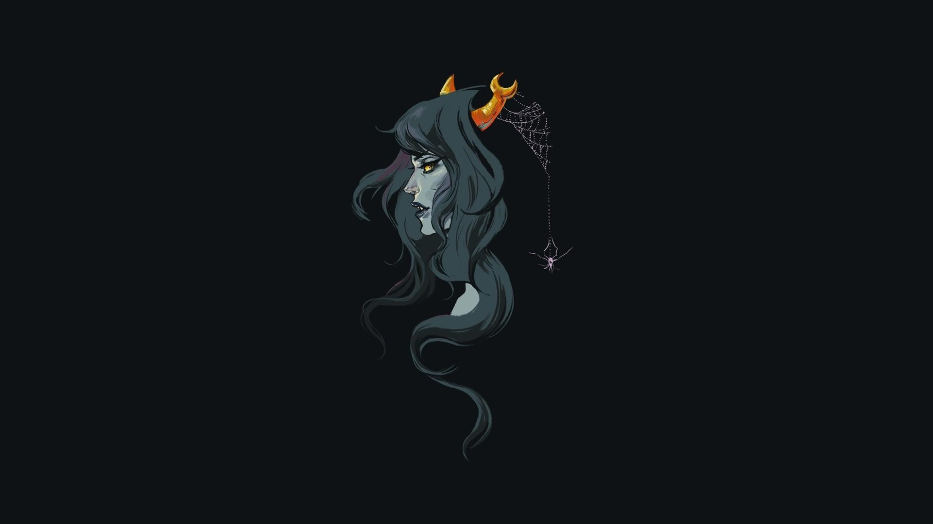 Vriska Serket from Homestuck with a spider HD Wallpaper