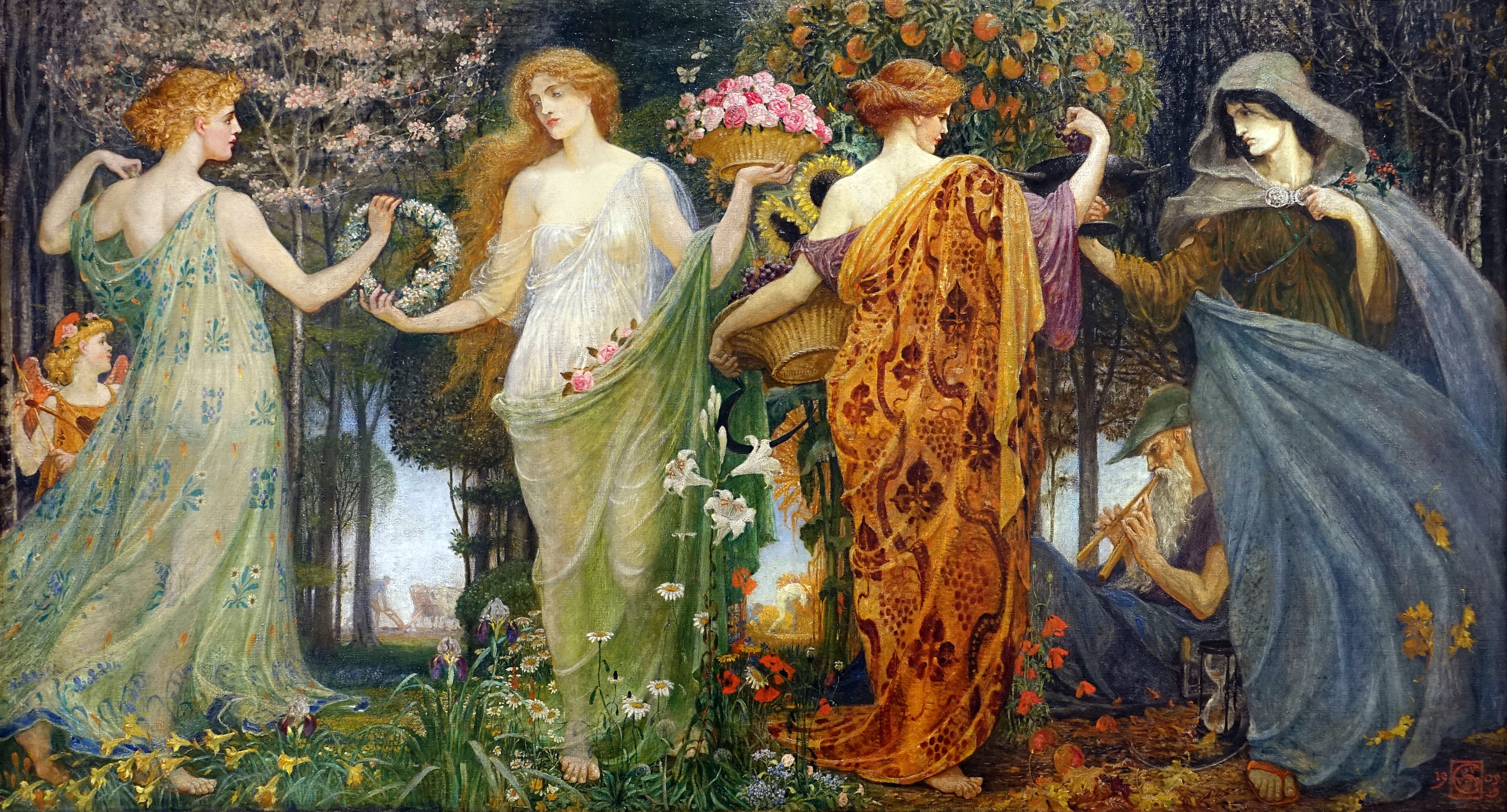A Masque for the Four Seasons by Walter Crane HD Wallpaper
