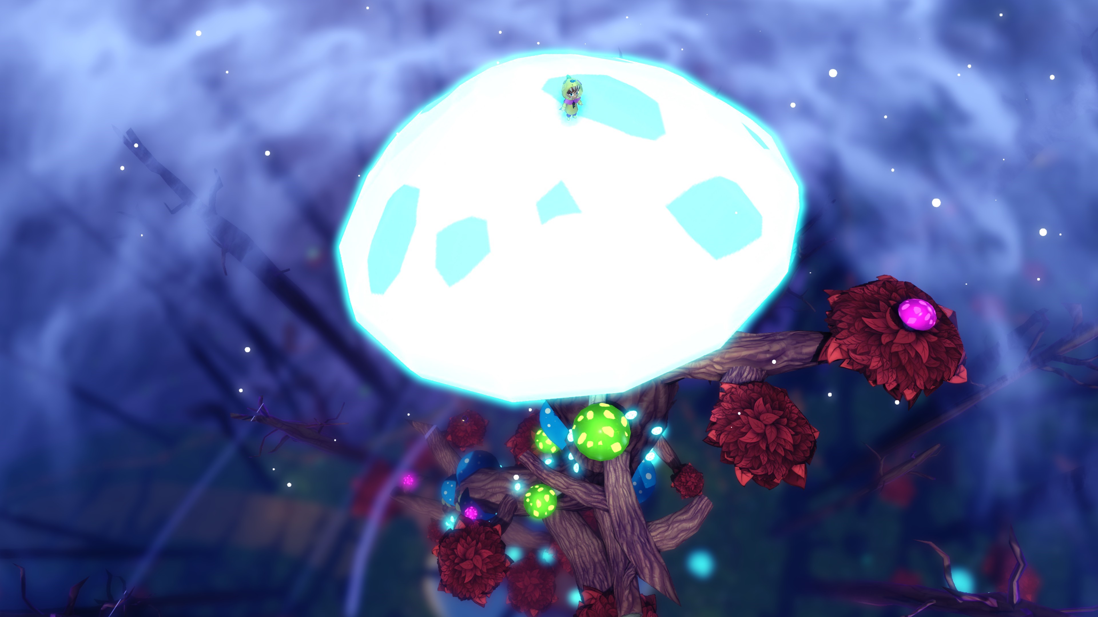 Hat Kid from A Hat In Time on a giant mushroom HD Wallpaper