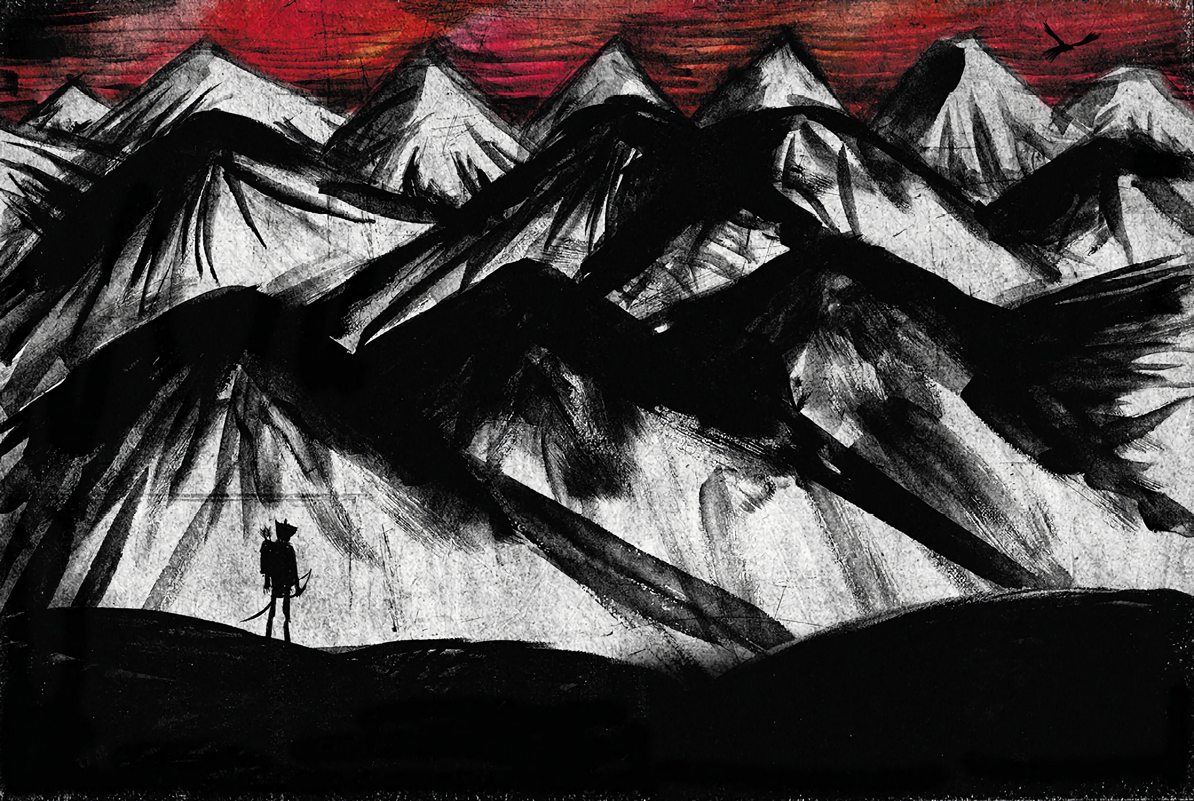 Artwork of mountains by Nick McFarlane HD Wallpaper