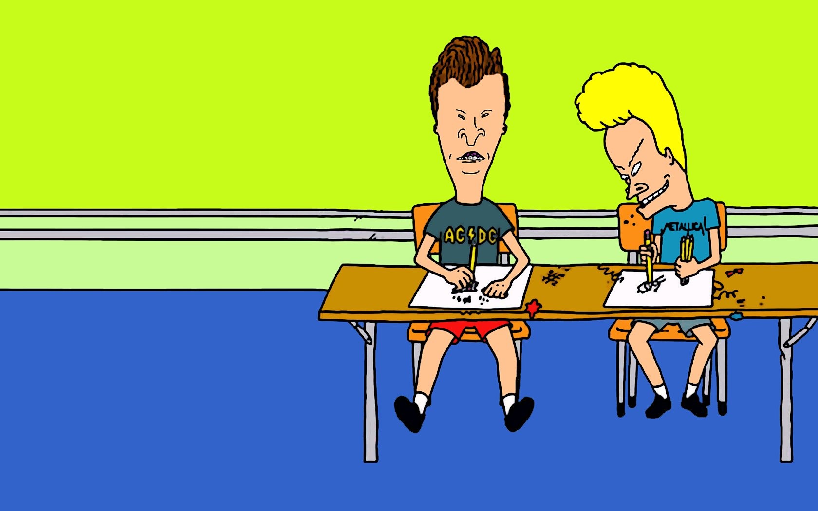 Beavis and Butt-Head in a classroom HD Wallpaper