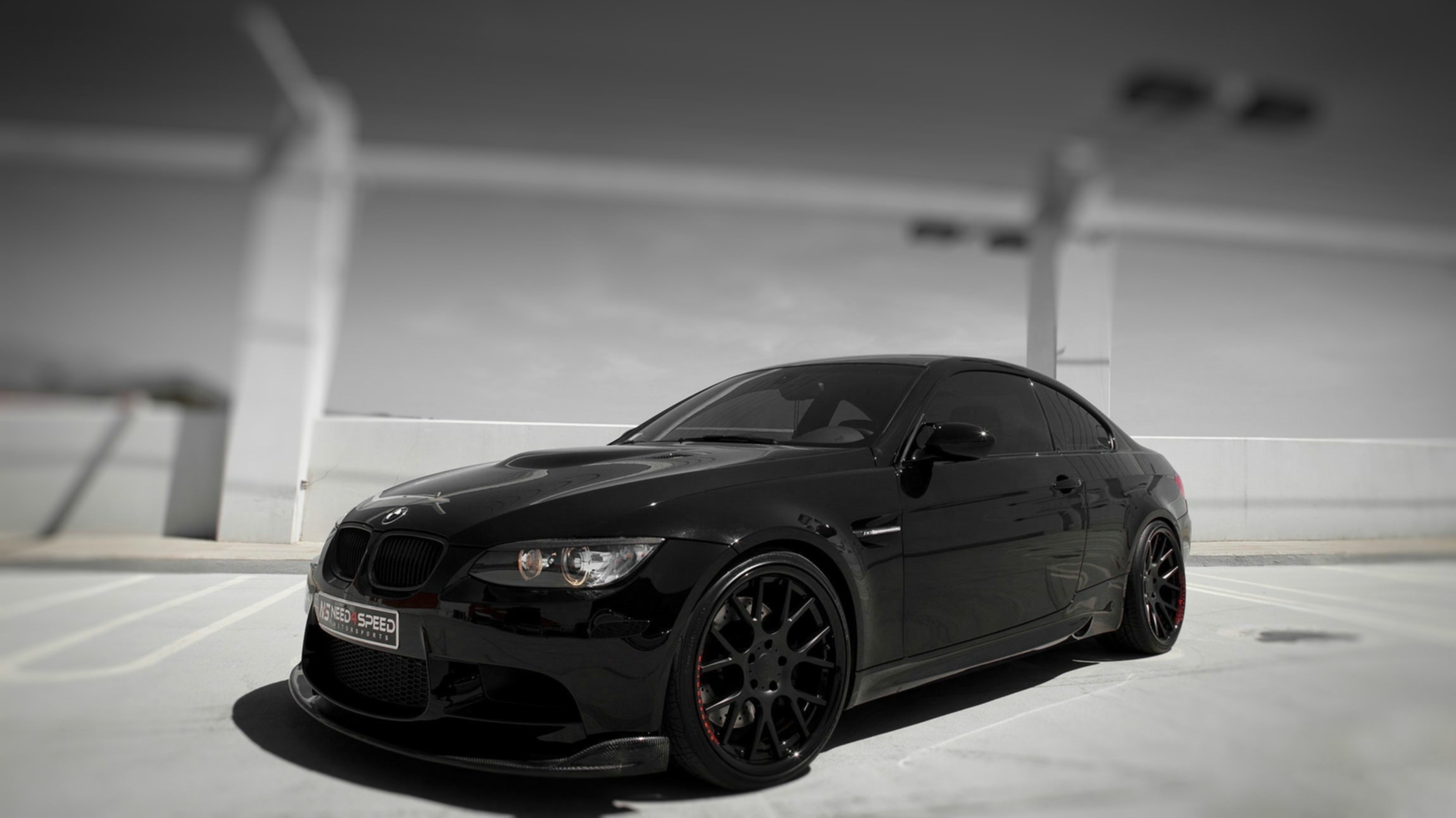 Black BMW M3 E92 sports car HD Wallpaper
