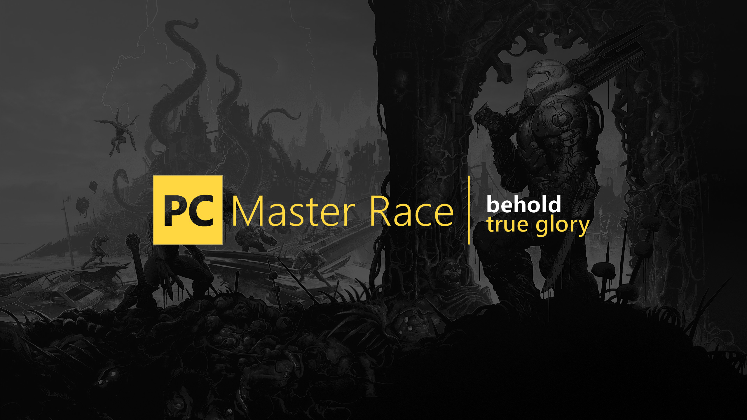 PC Master Race Behold True Glory DOOM Eternal HD Wallpaper