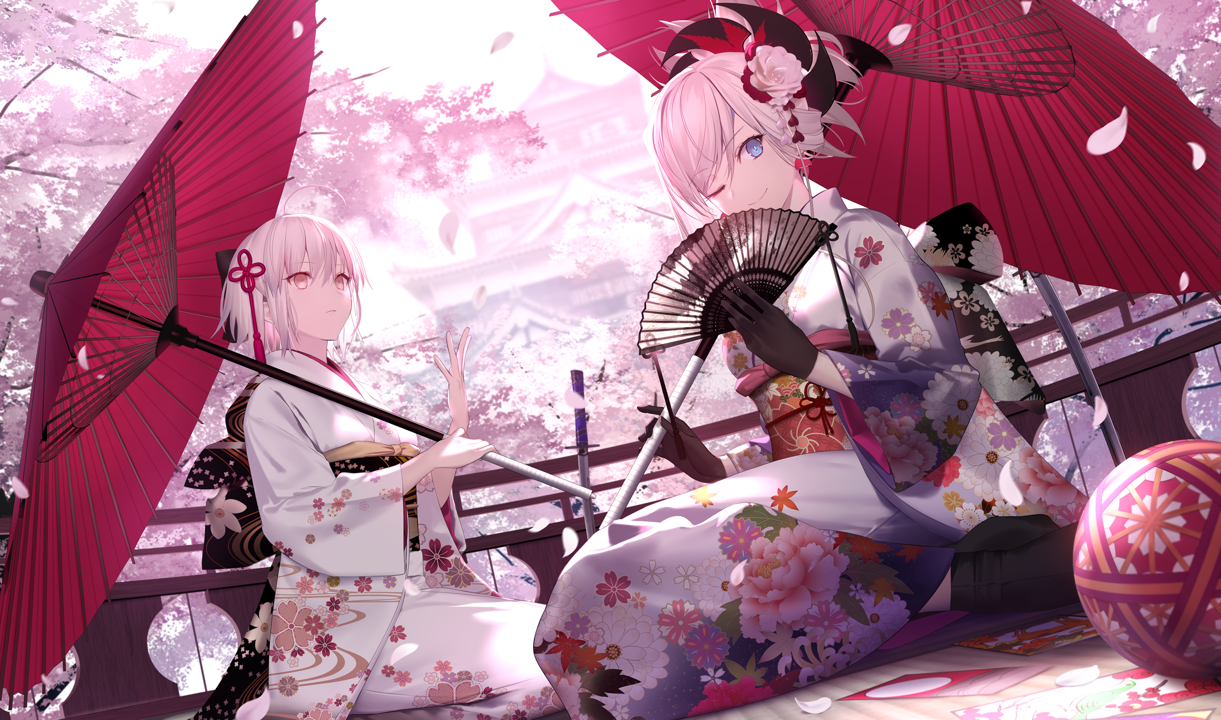 Okita Souji and Miyamoto Musashi from Fate/Grand Order HD Wallpaper