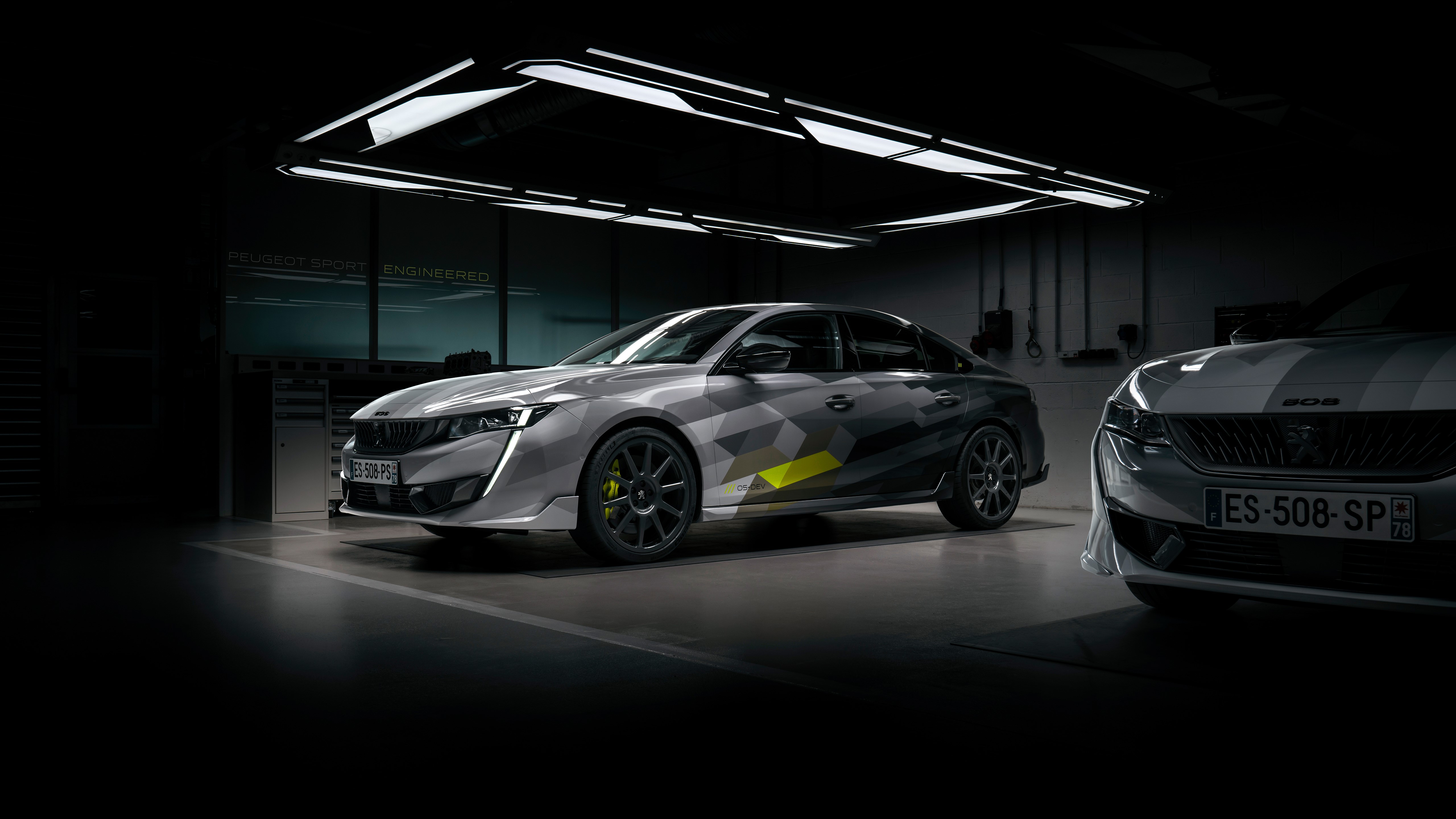 4K Peugeot 508 Hybrid car in a garage HD Wallpaper