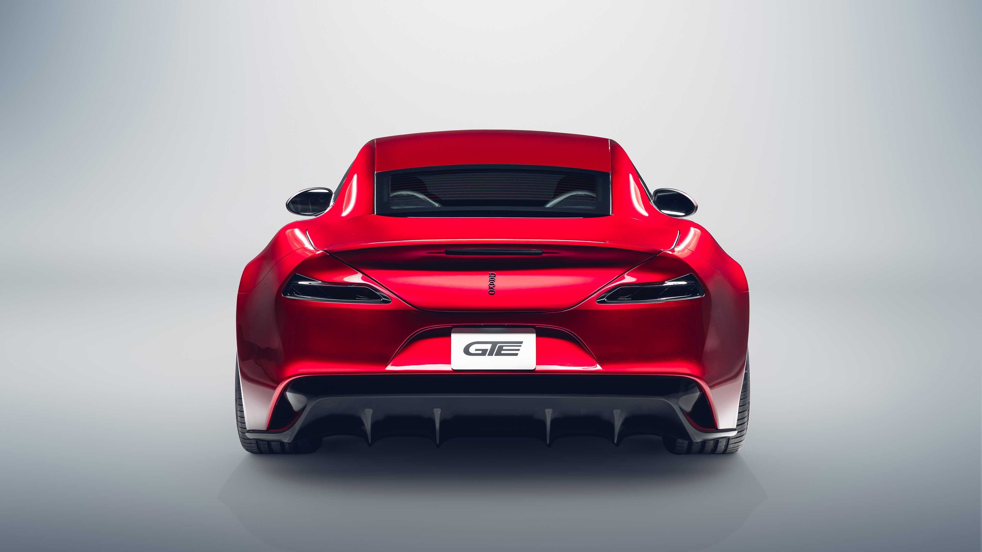 4K Drako GTE electric supercar rear view HD Wallpaper