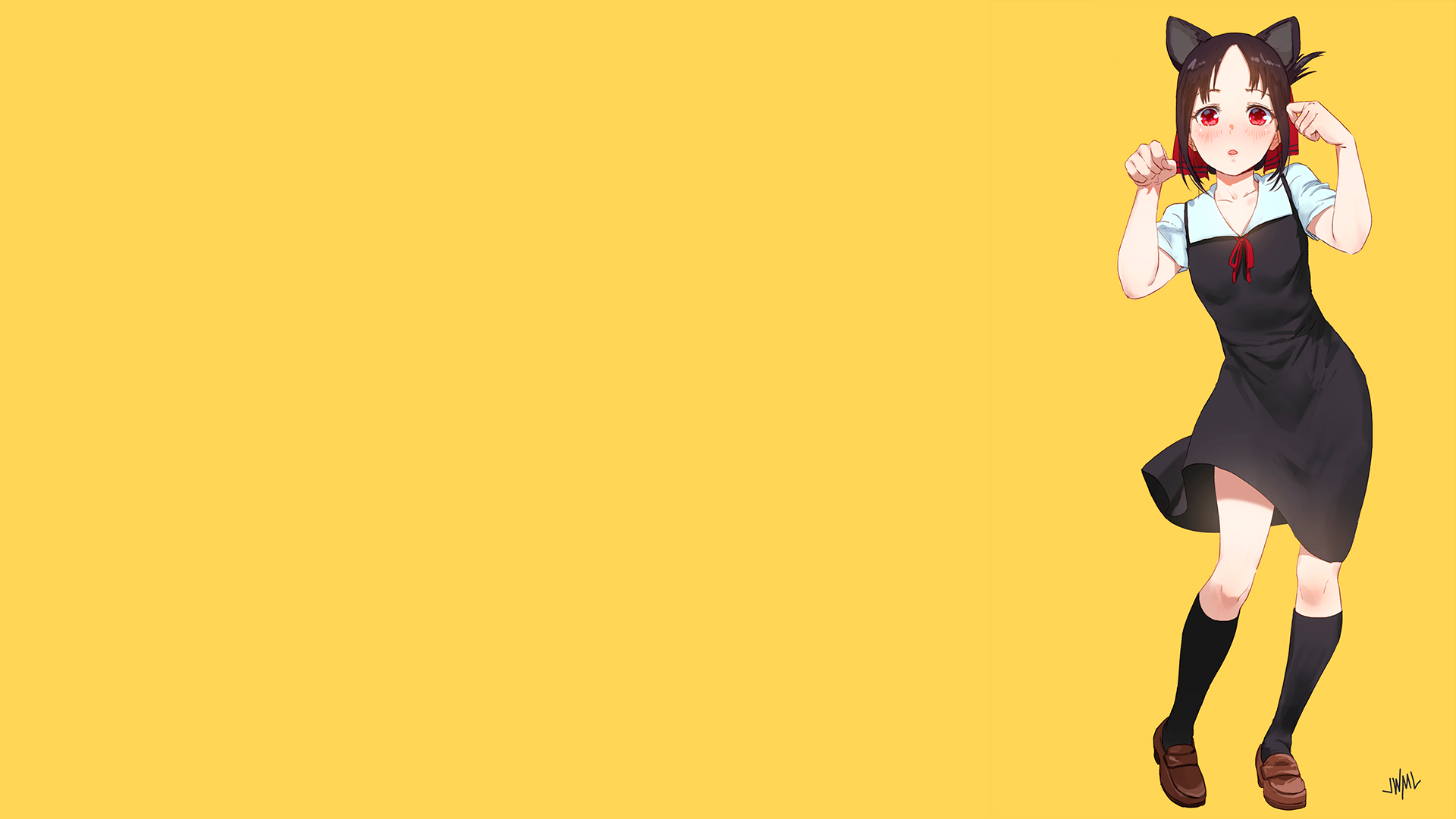 Kaguya Shinomiya from Kaguya-Sama: Love is War with cat ears HD Wallpaper