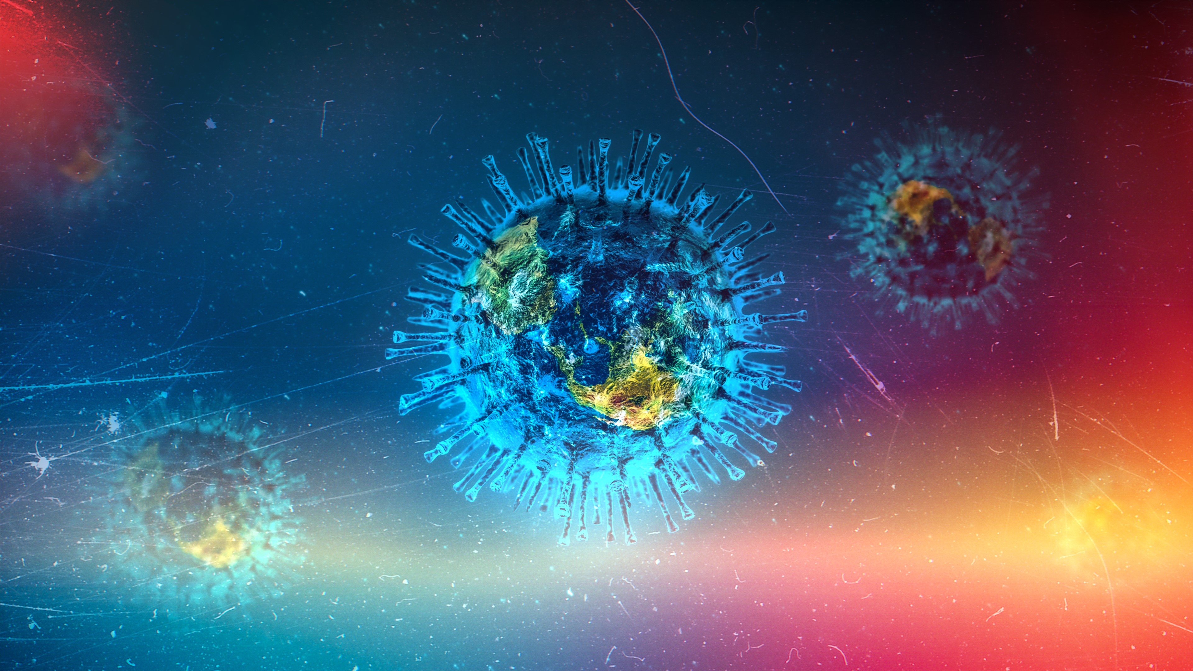 COVID-19 virus artwork with Earth HD Wallpaper