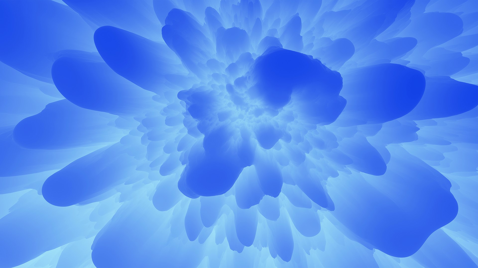 Abstract glowing blue fractal HD Wallpaper