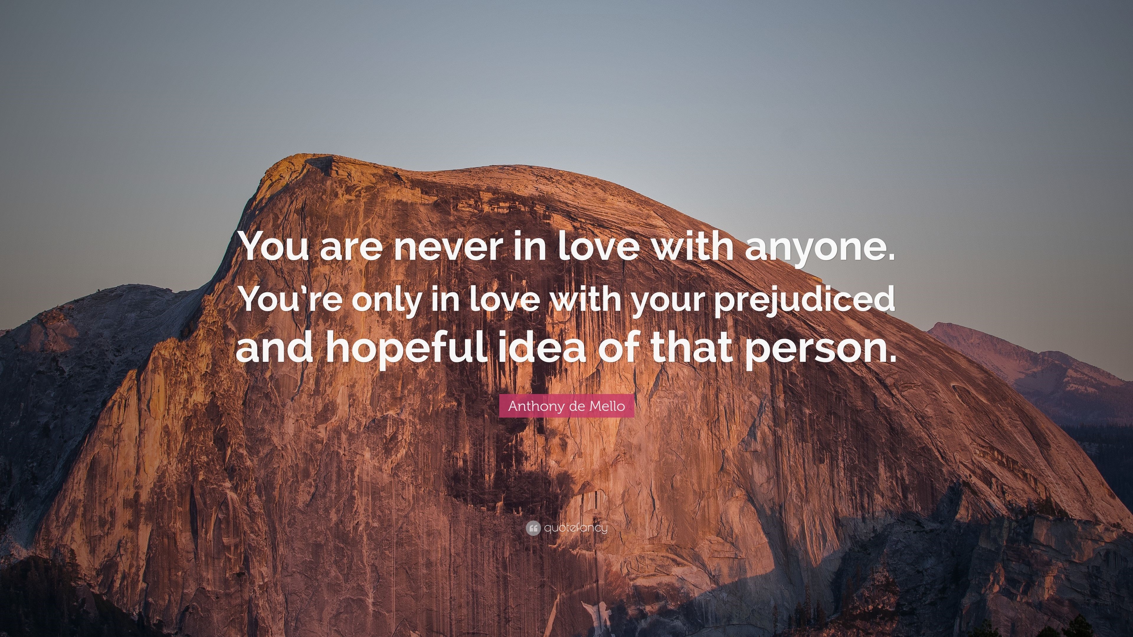 Anthony de Mello quote about love and ideas HD Wallpaper