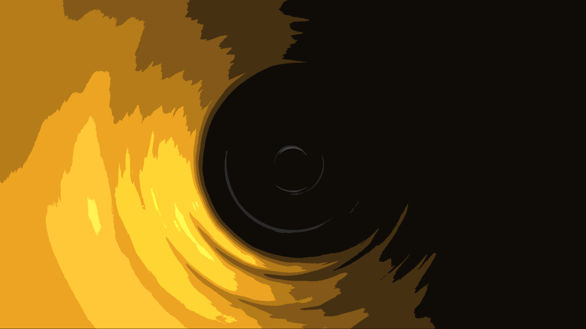Abstract swirling yellow and black pattern HD Wallpaper