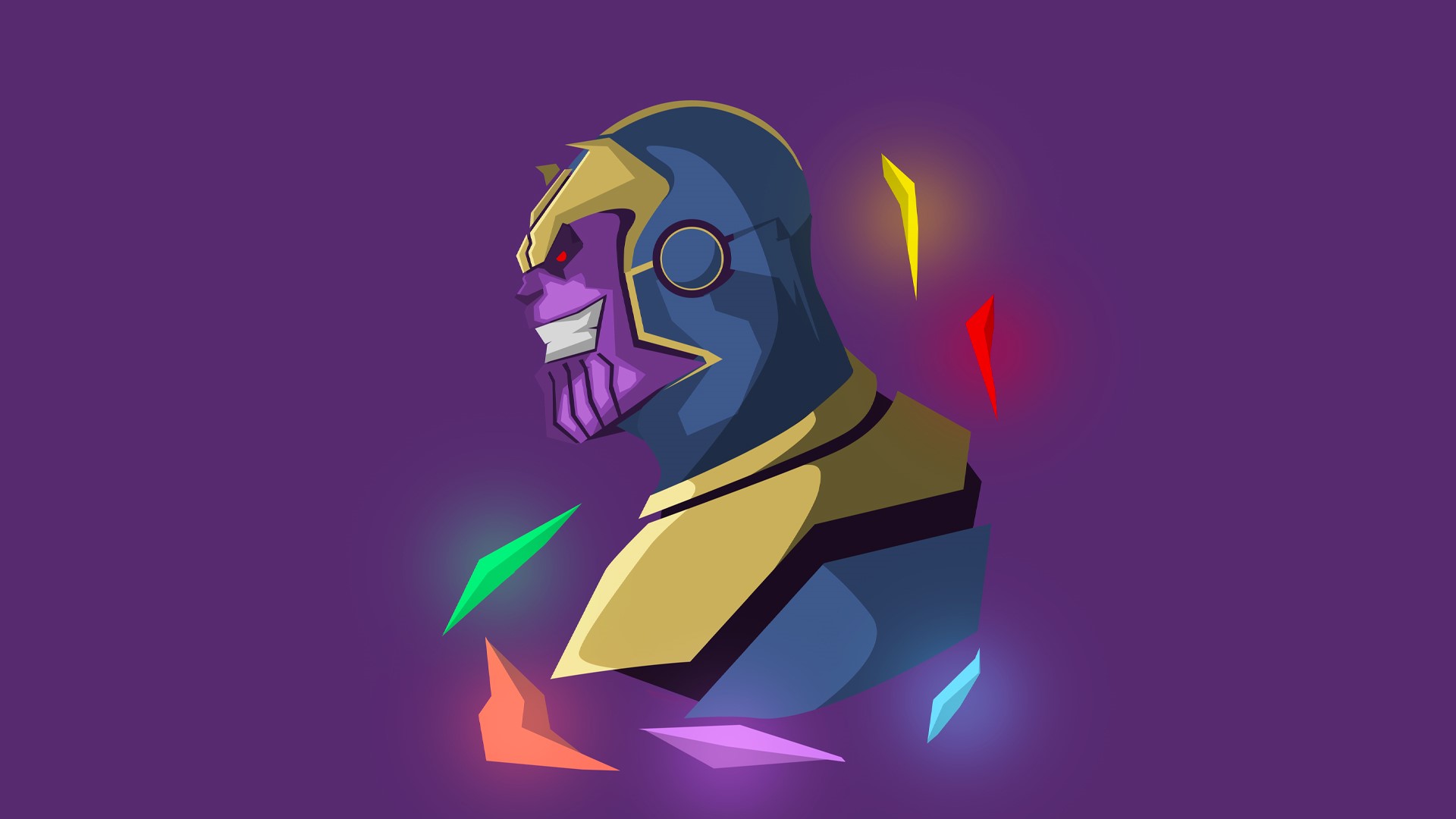 Thanos from Marvel Comics with Infinity Stones HD Wallpaper