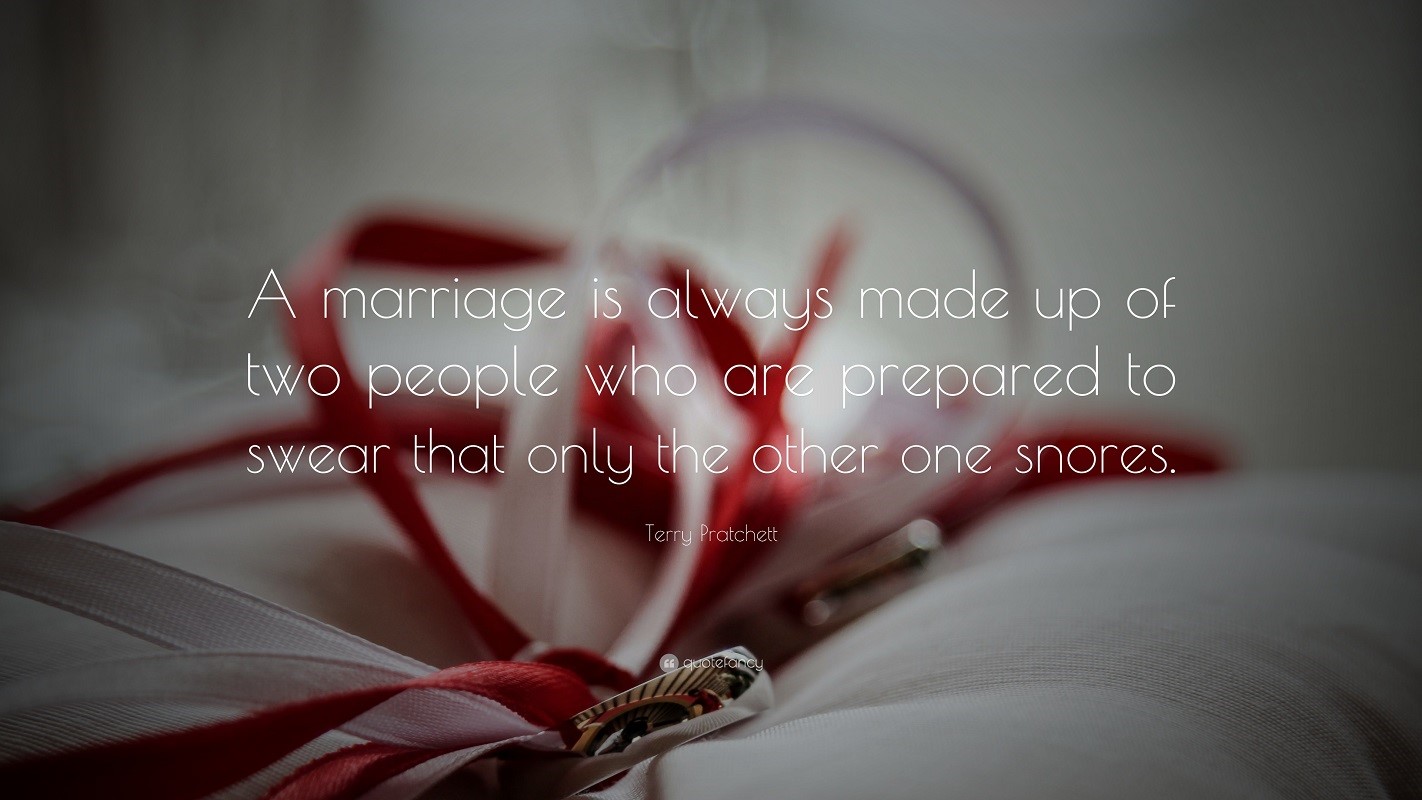 Terry Pratchett quote about marriage HD Wallpaper