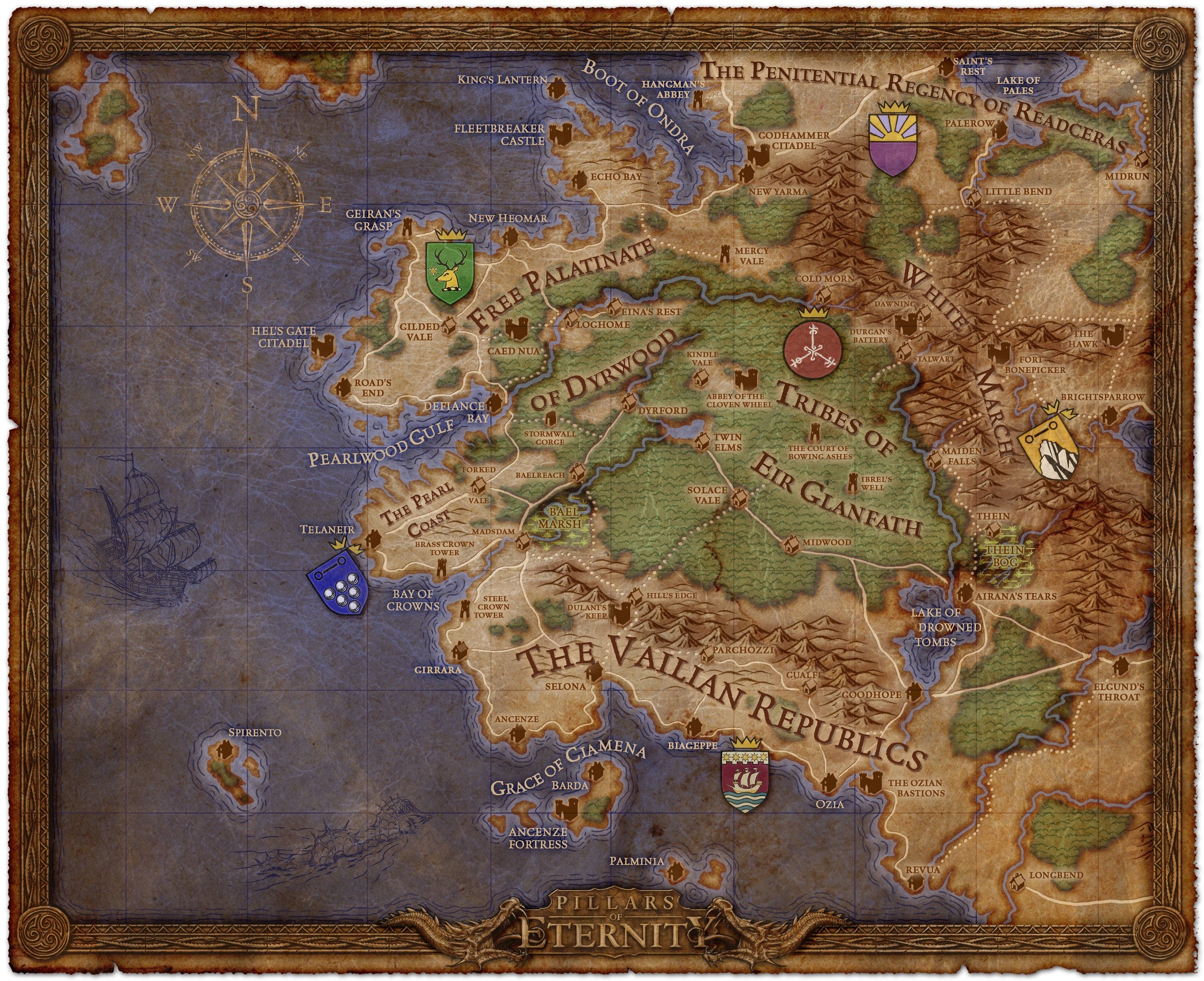 Map of Eora from Pillars of Eternity HD Wallpaper