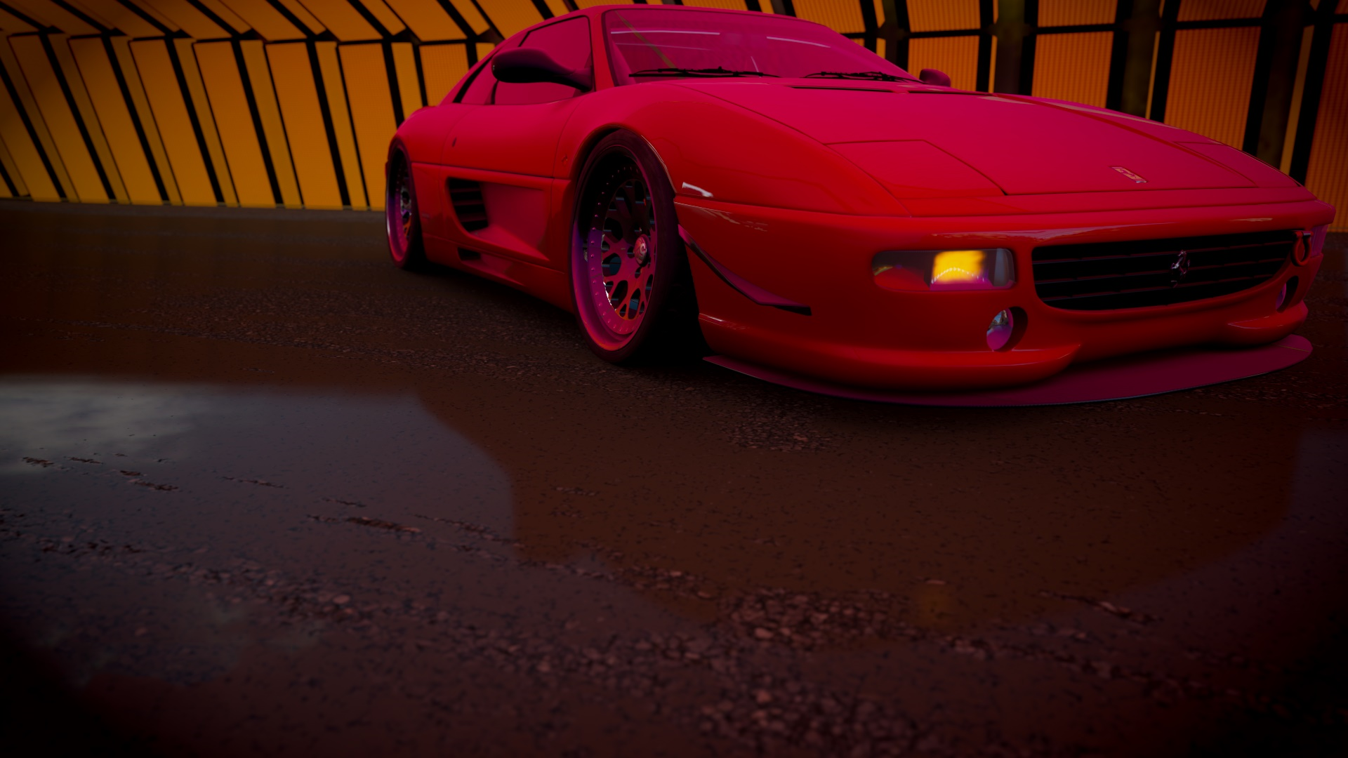Red Ferrari F355 in a tunnel, Forza Horizon 4 HD Wallpaper